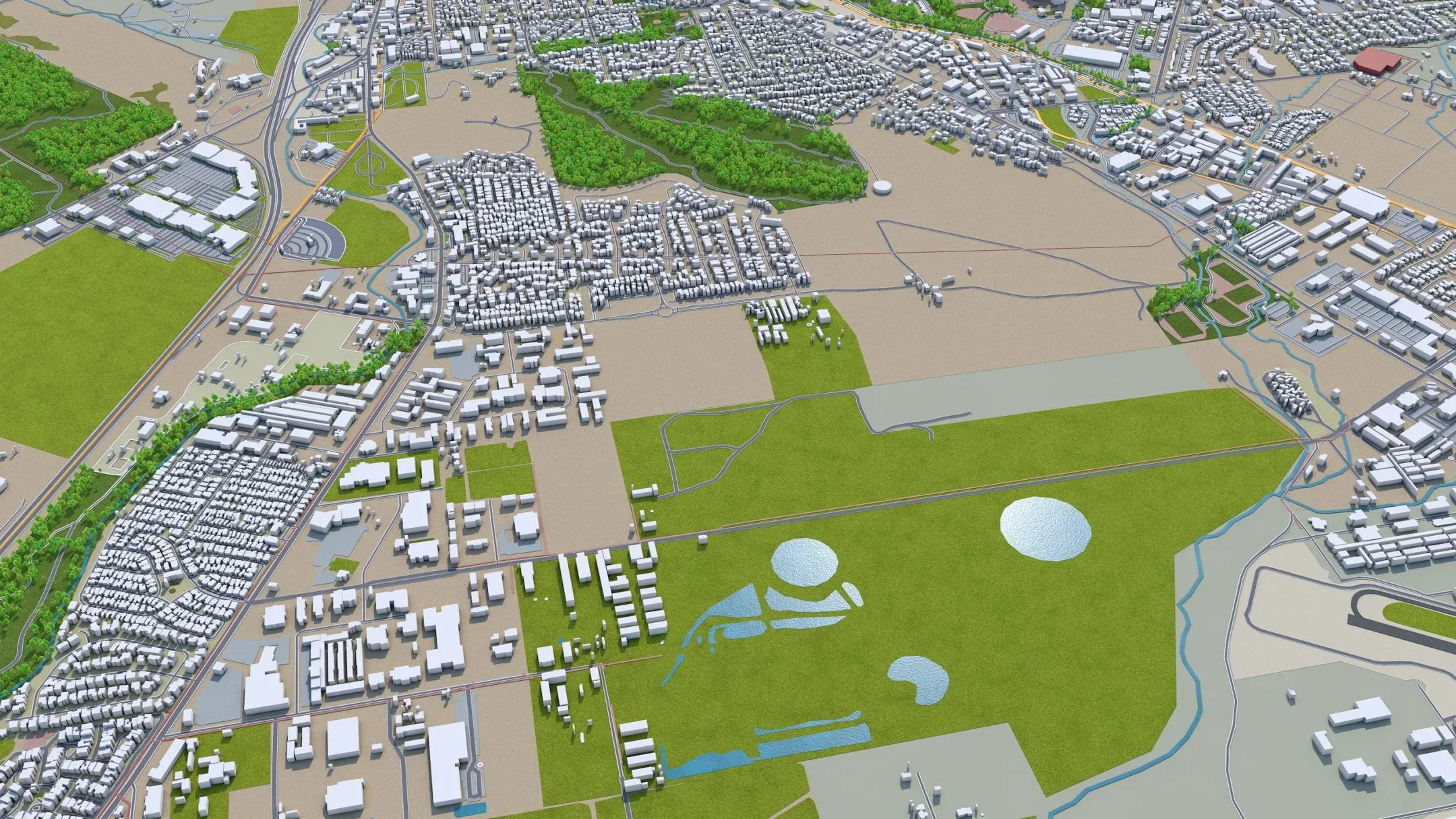 San Luis Obispo city California USA 3d model 20km