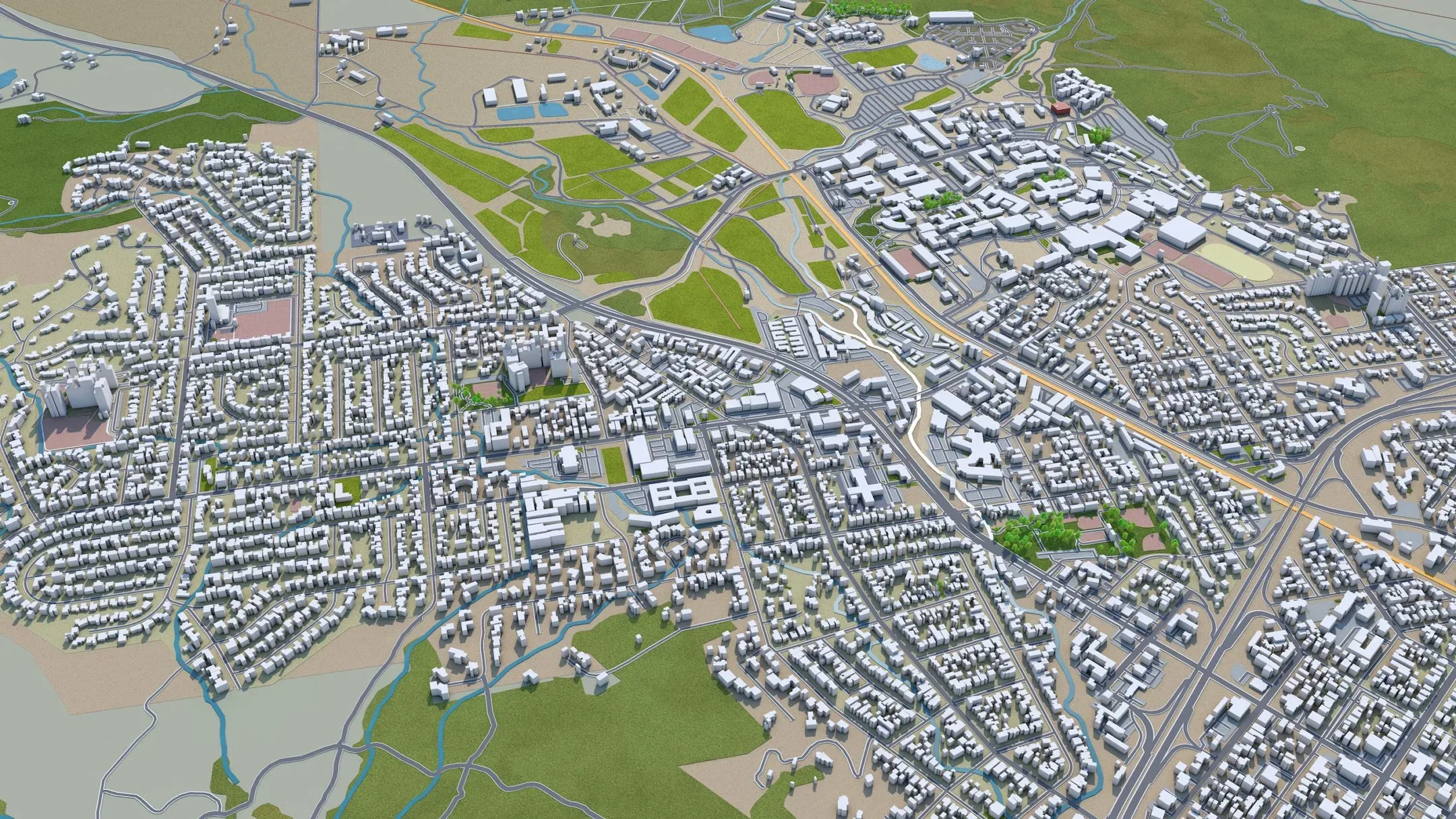 San Luis Obispo city California USA 3d model 20km