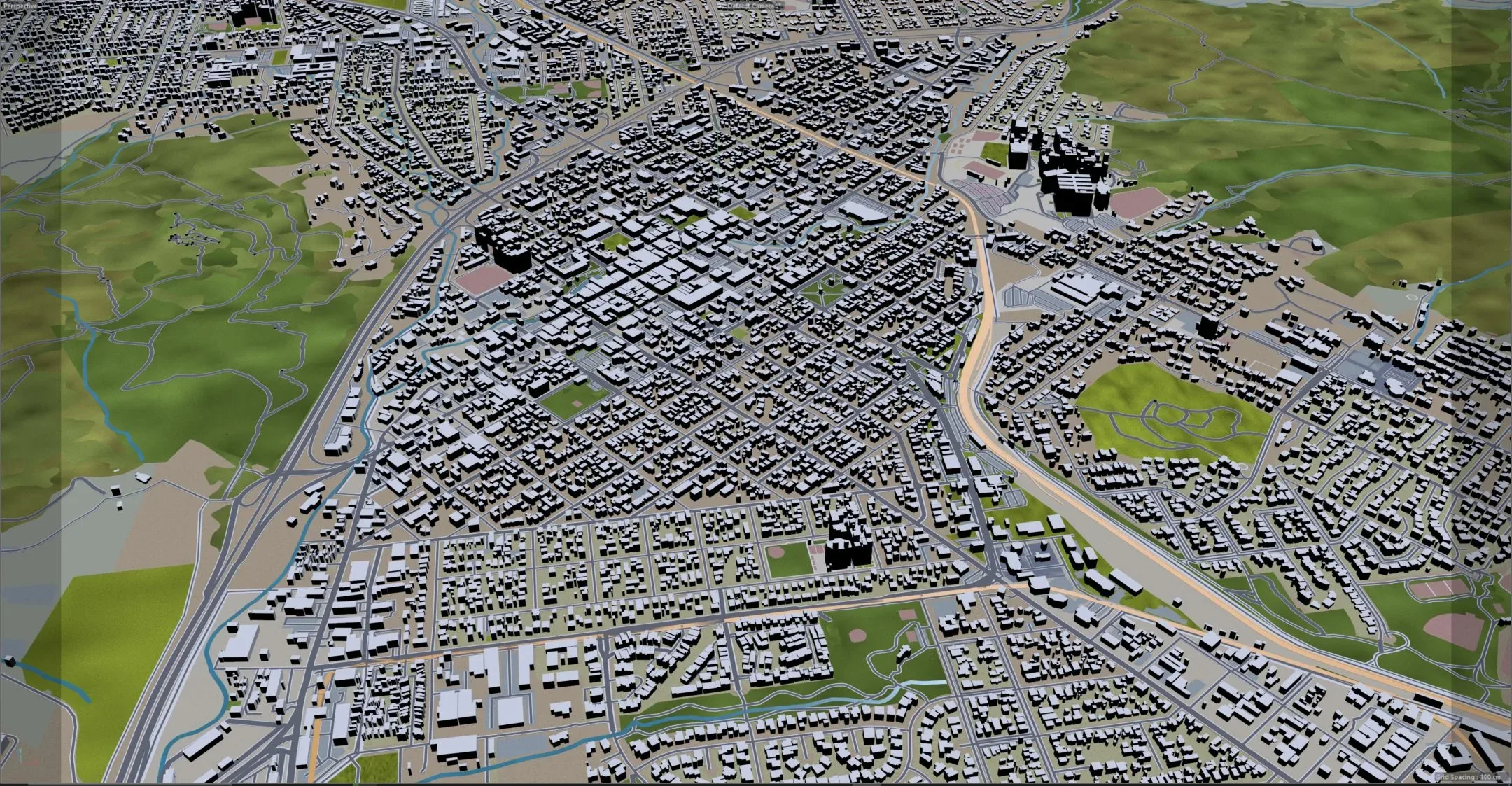 San Luis Obispo city California USA 3d model 20km