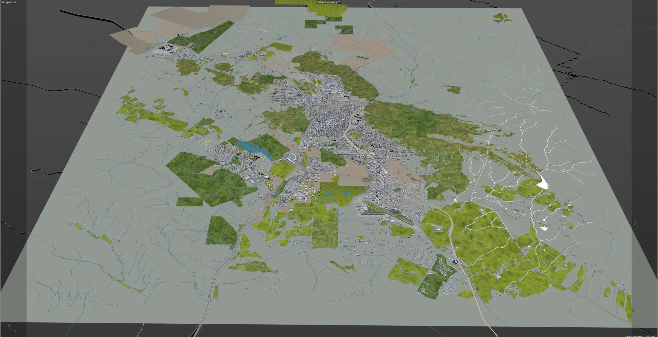 San Luis Obispo city California USA 3d model 20km