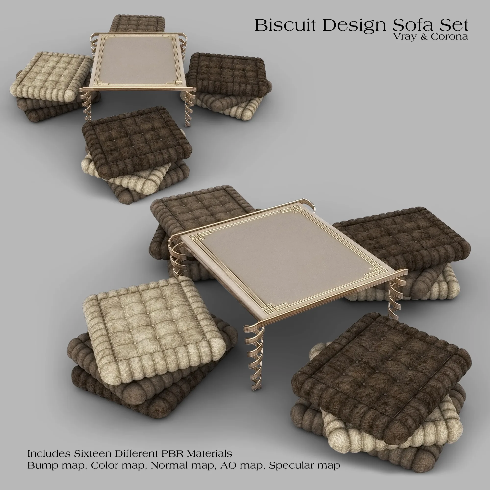 Biscuit Design Sofa Set