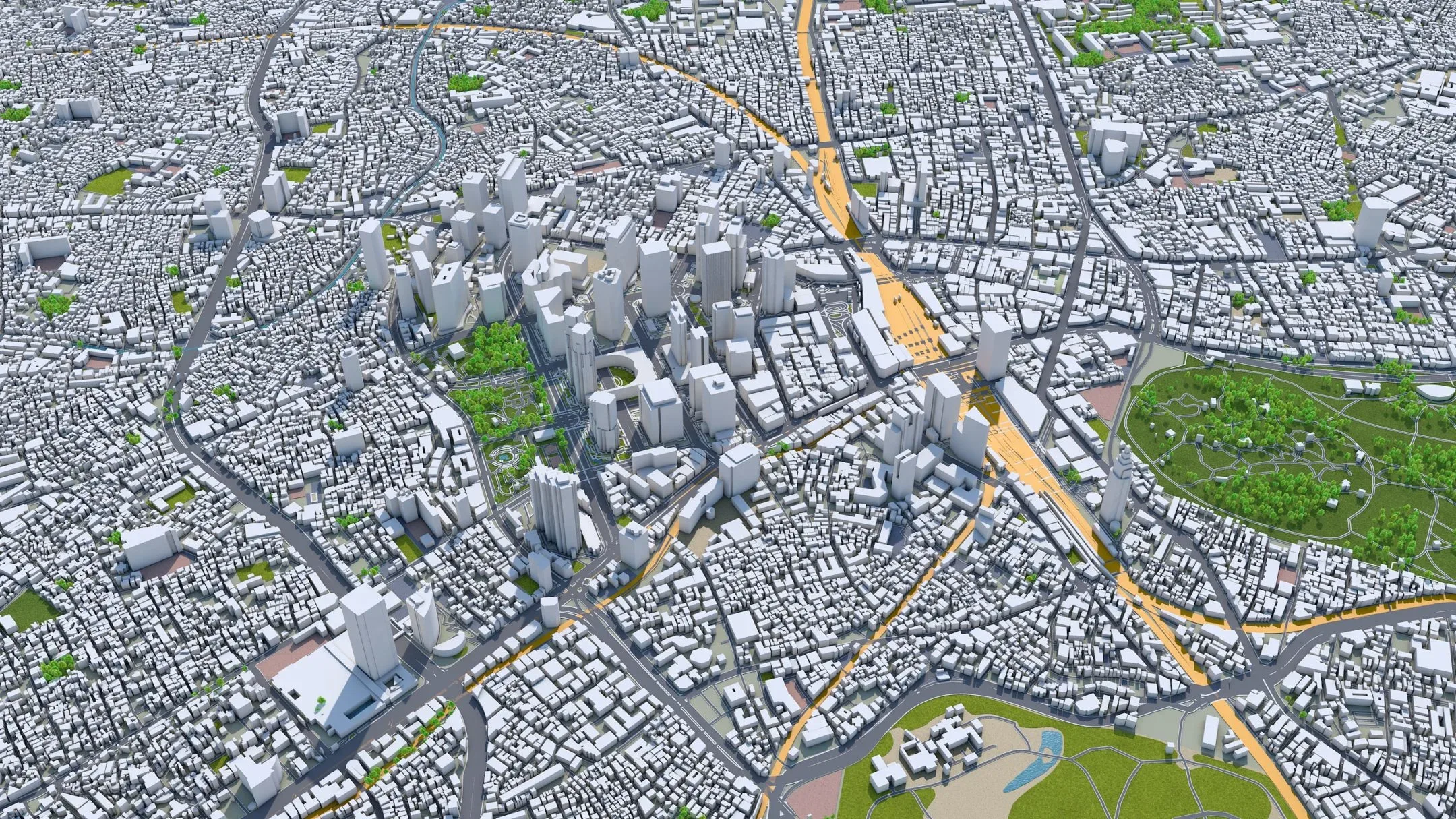 Shinjuku city Japan 3d model 20km