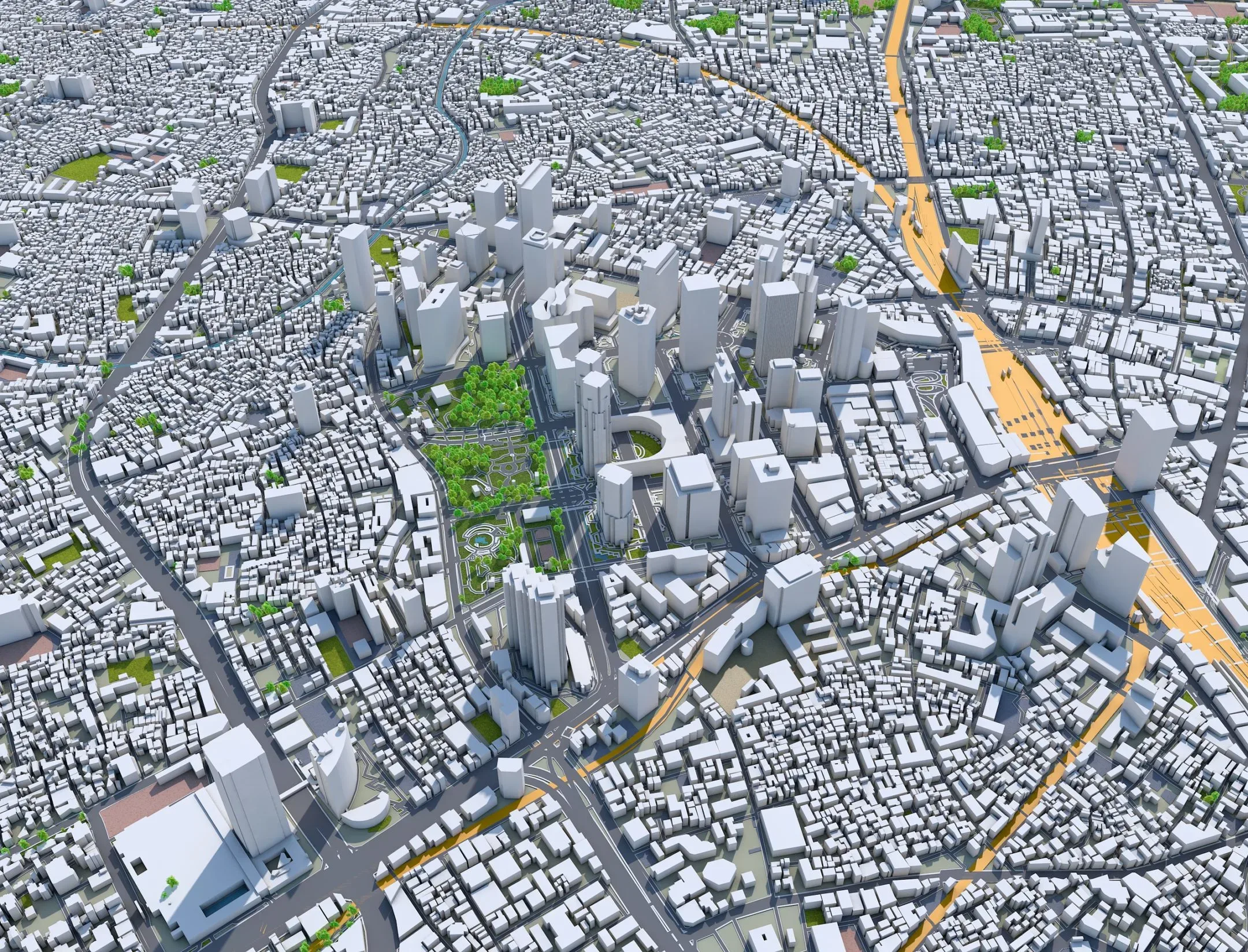 Shinjuku city Japan 3d model 20km