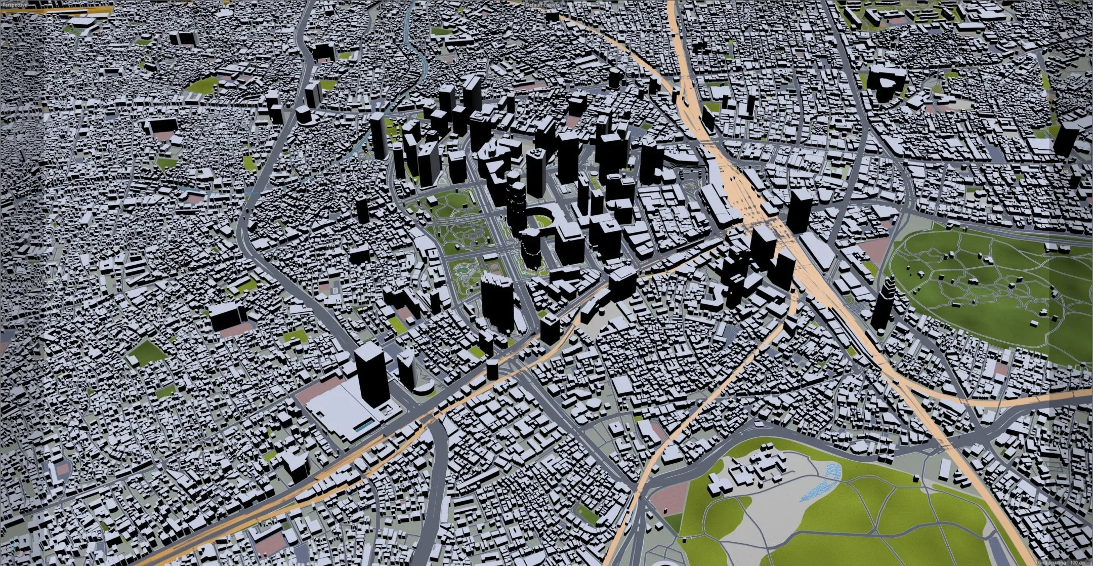 Shinjuku city Japan 3d model 20km