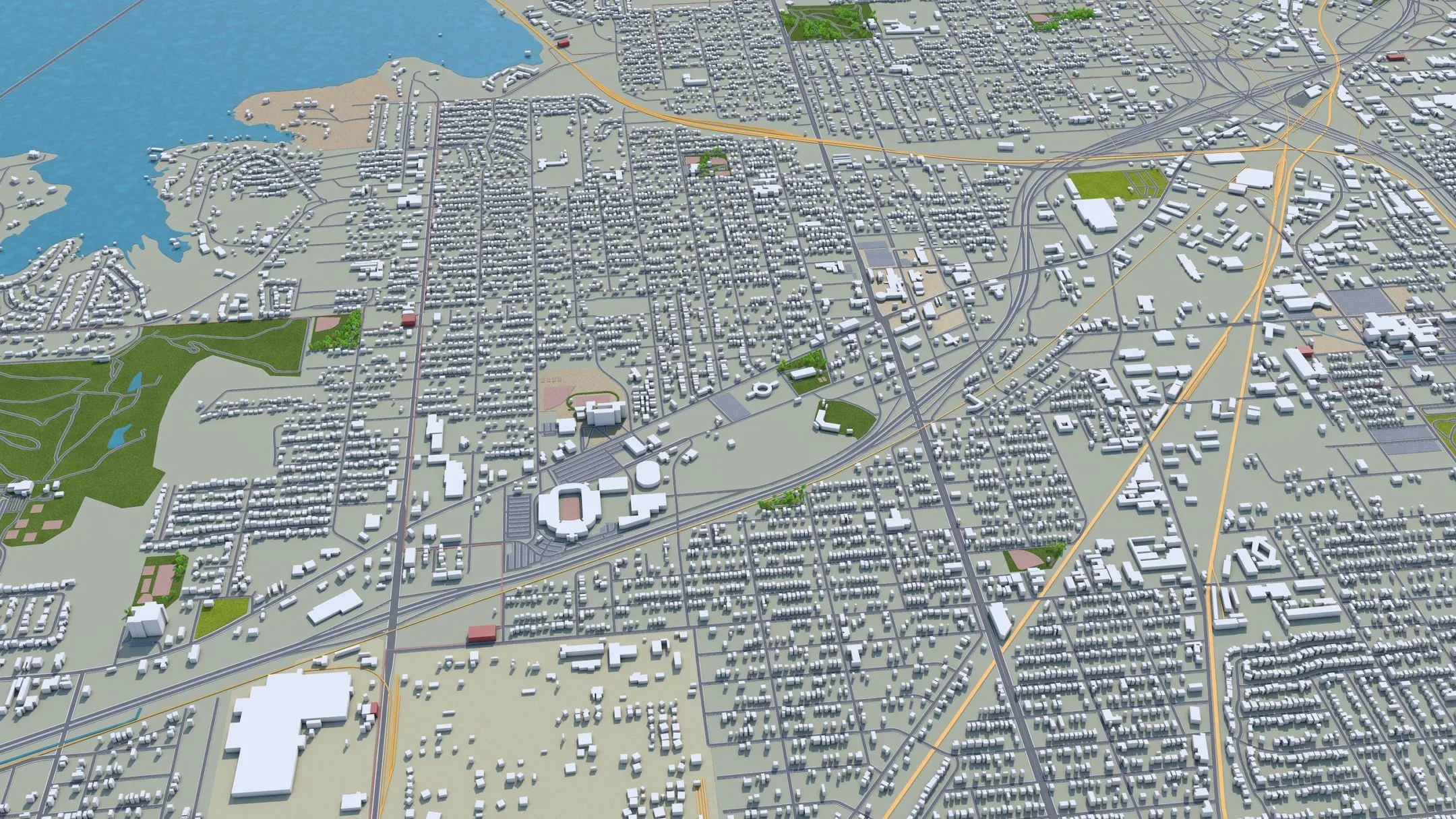 Shreveport city Louisiana USA 3d model 40km