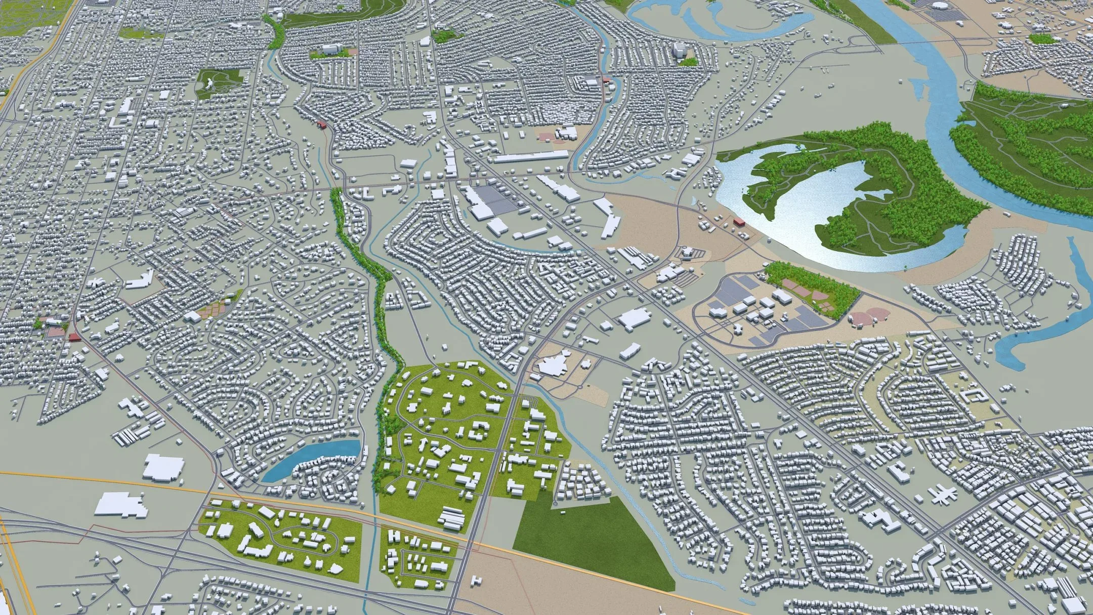 Shreveport city Louisiana USA 3d model 40km