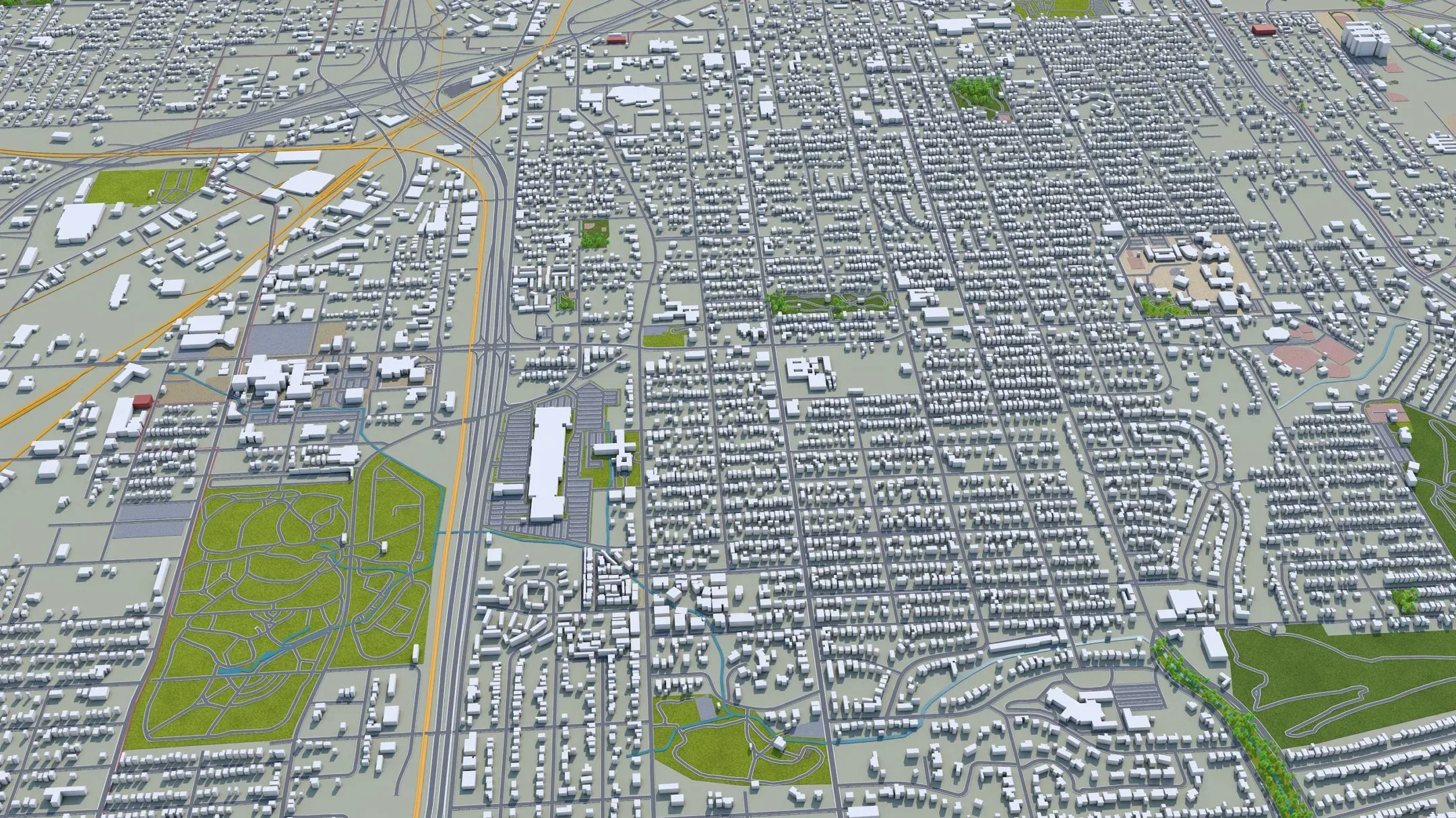 Shreveport city Louisiana USA 3d model 40km