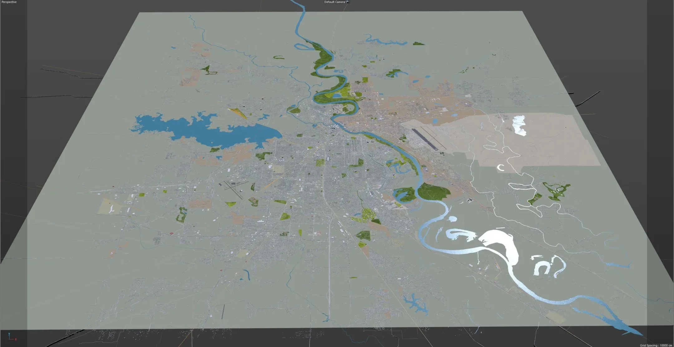 Shreveport city Louisiana USA 3d model 40km