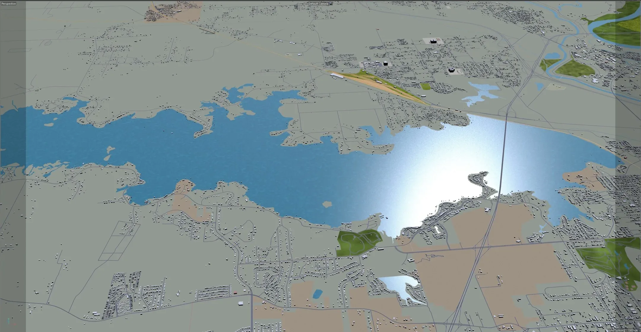Shreveport city Louisiana USA 3d model 40km