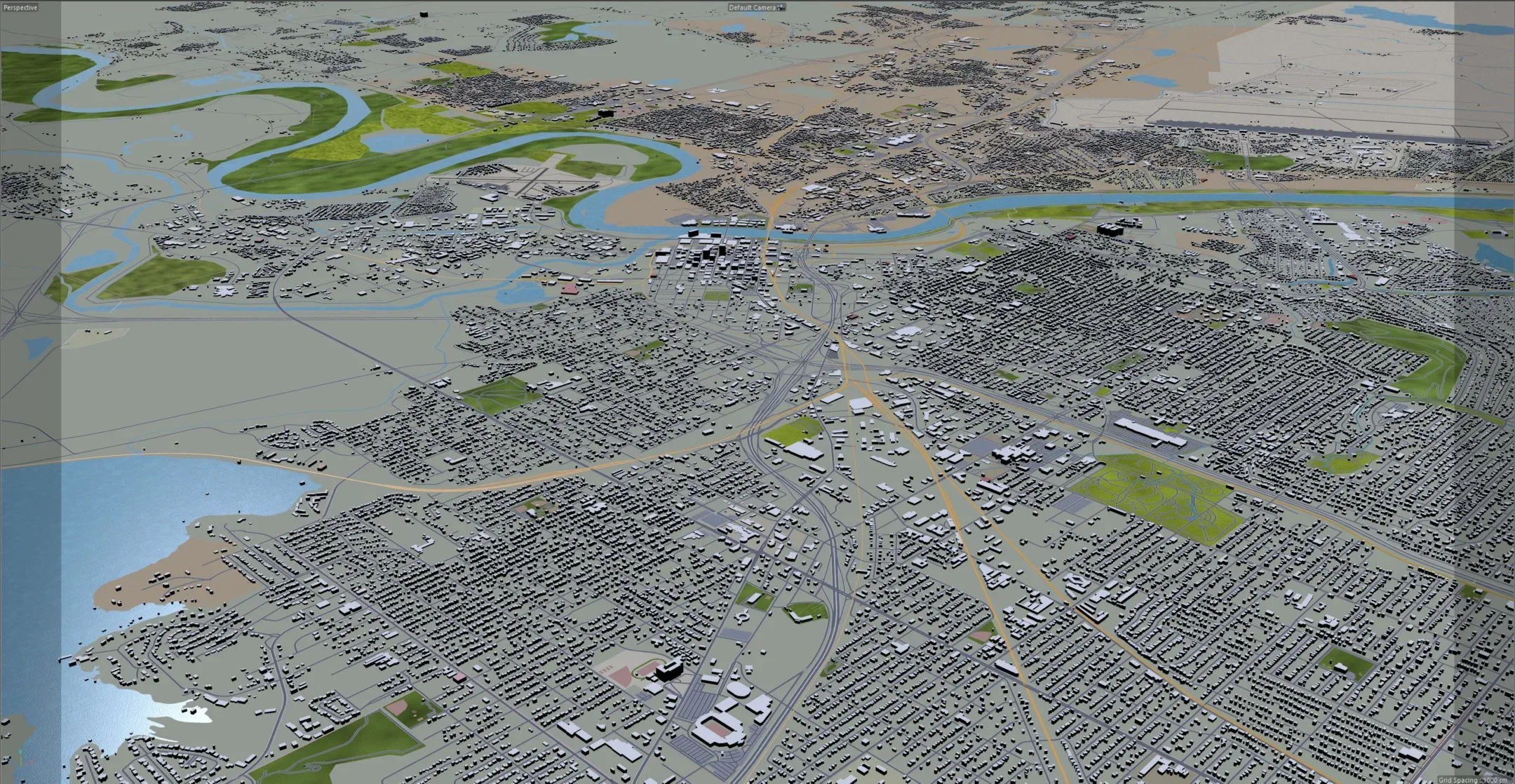 Shreveport city Louisiana USA 3d model 40km