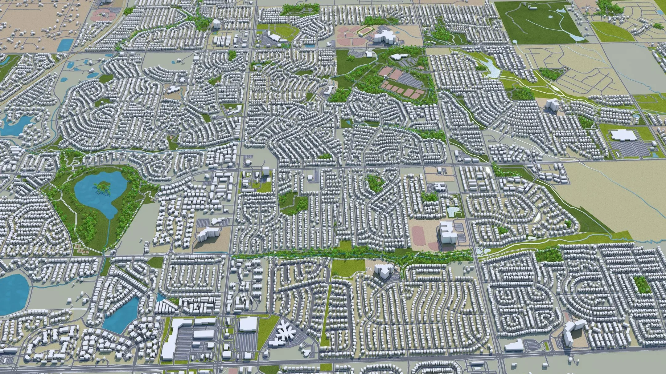 Thornton city Colorado USA 3d model 30km