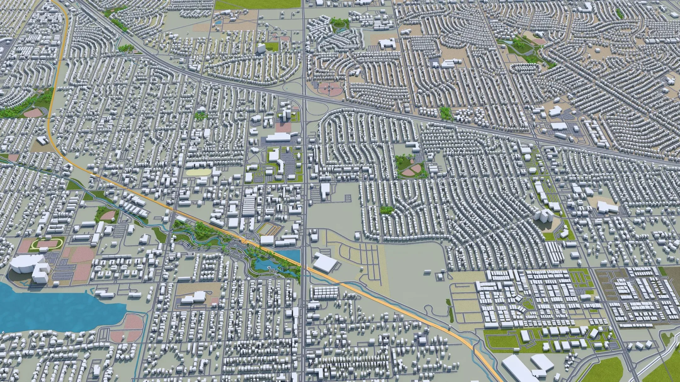 Thornton city Colorado USA 3d model 30km