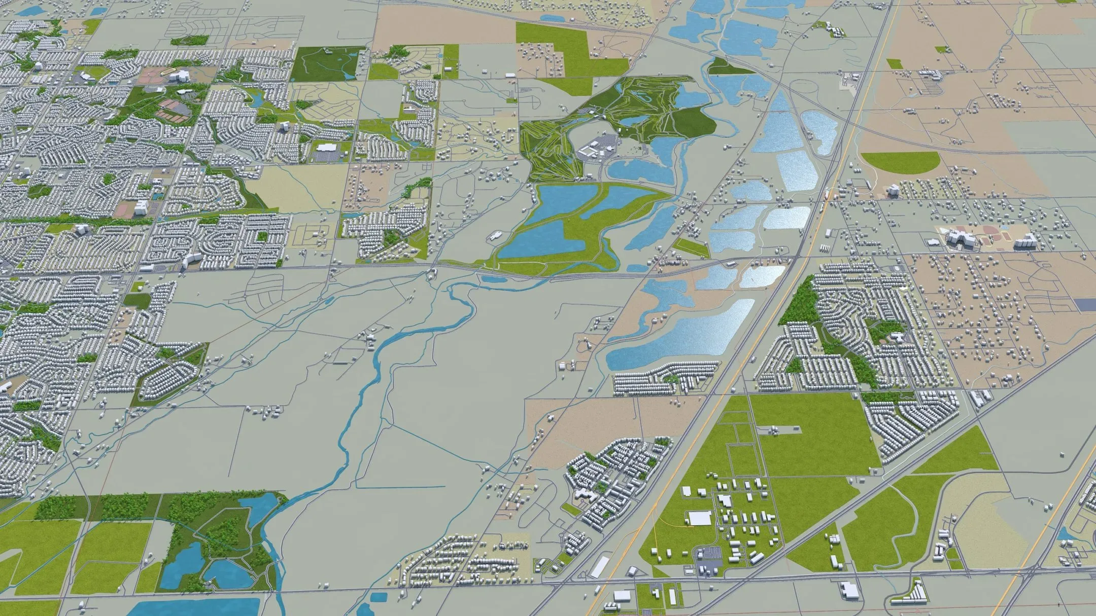 Thornton city Colorado USA 3d model 30km