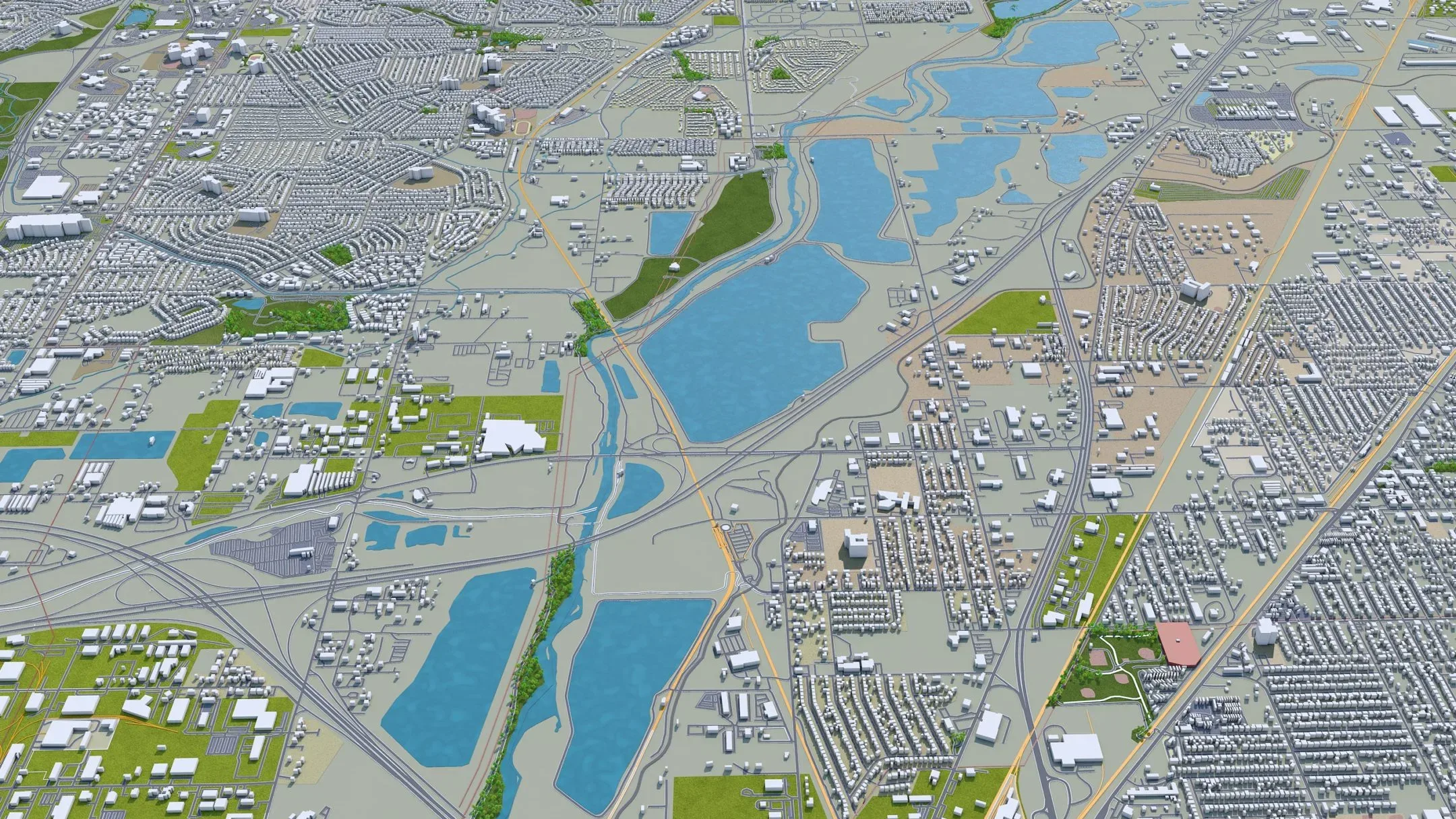 Thornton city Colorado USA 3d model 30km