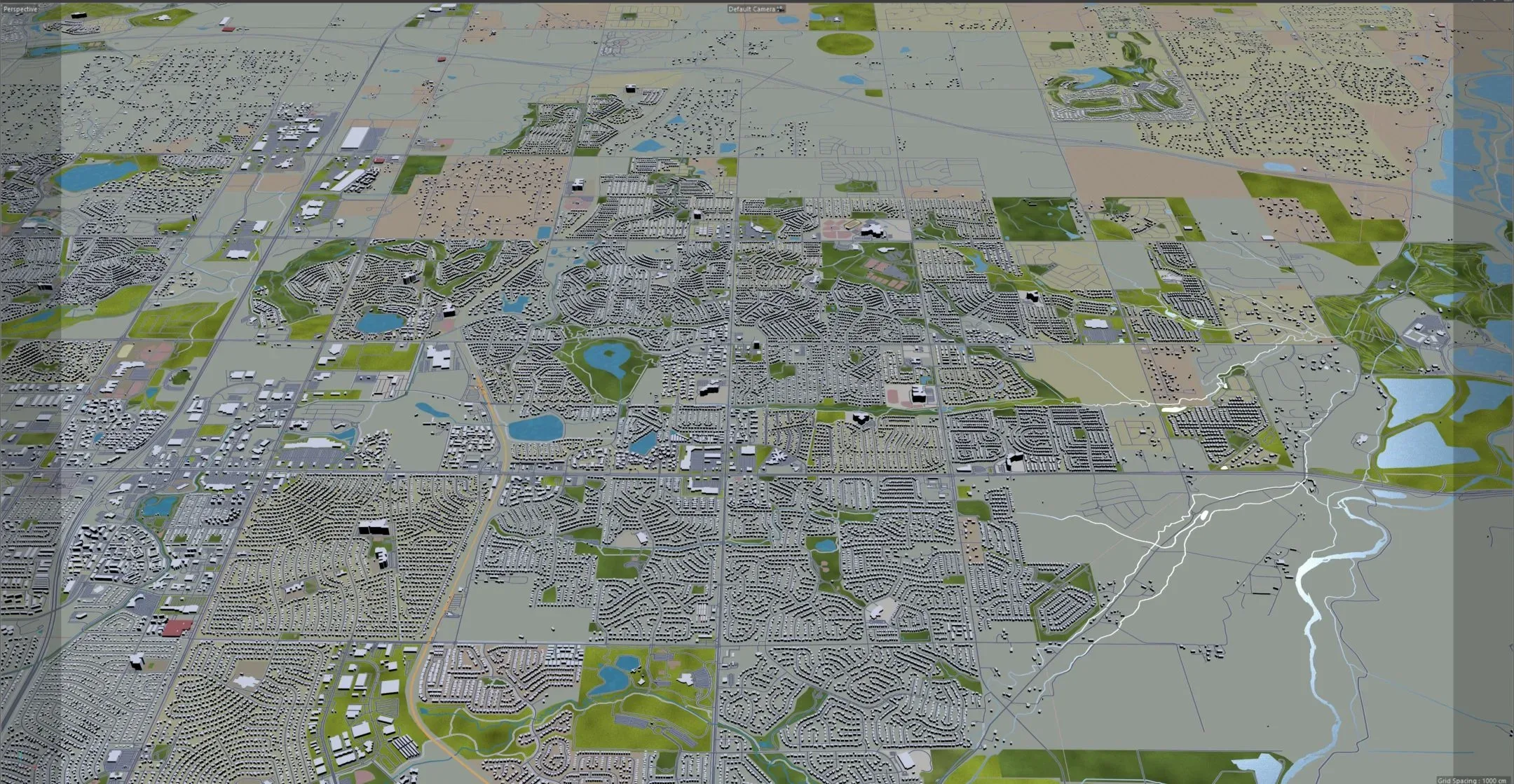 Thornton city Colorado USA 3d model 30km