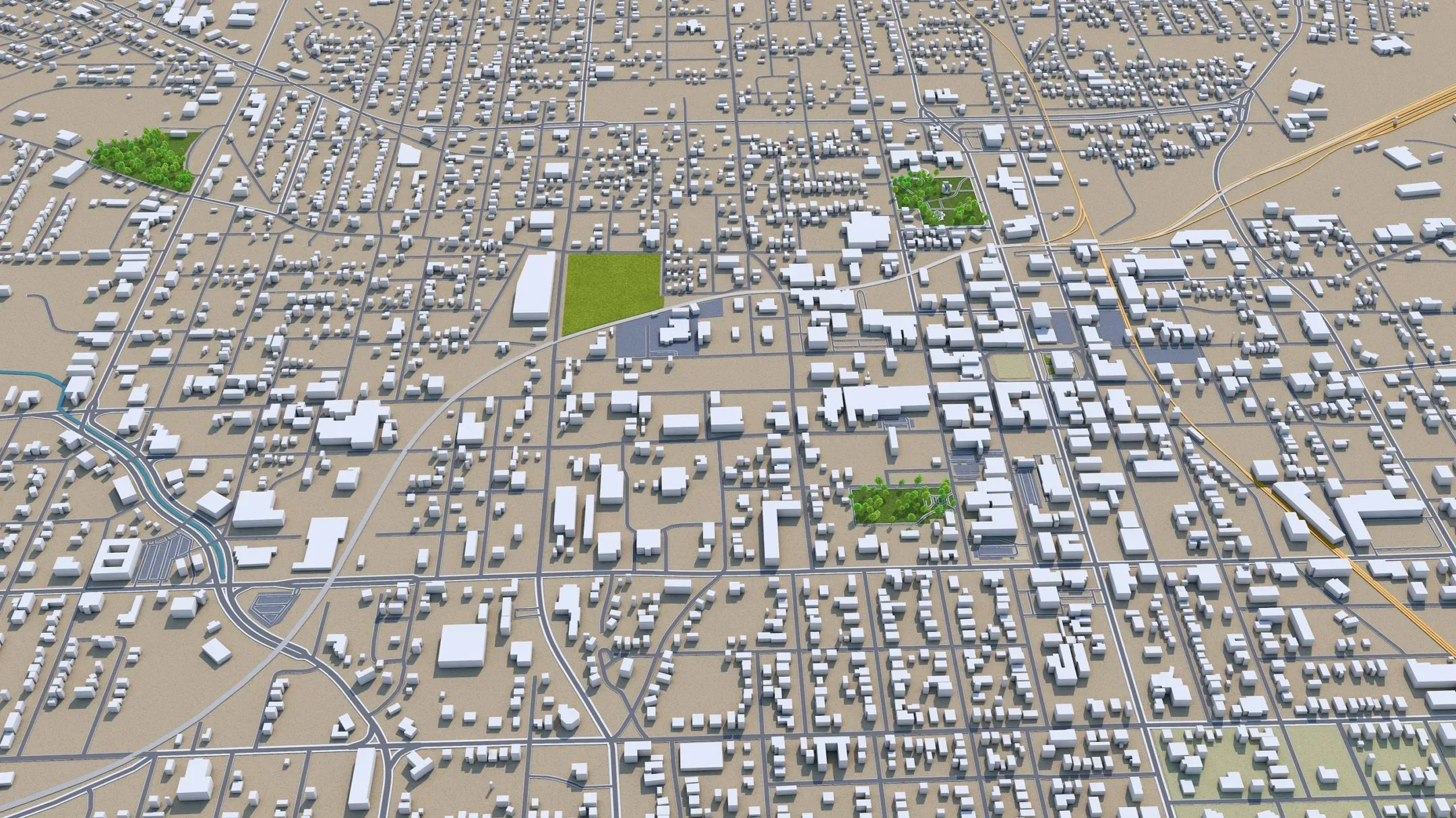 Tyler city Texas USA 3d model 35km