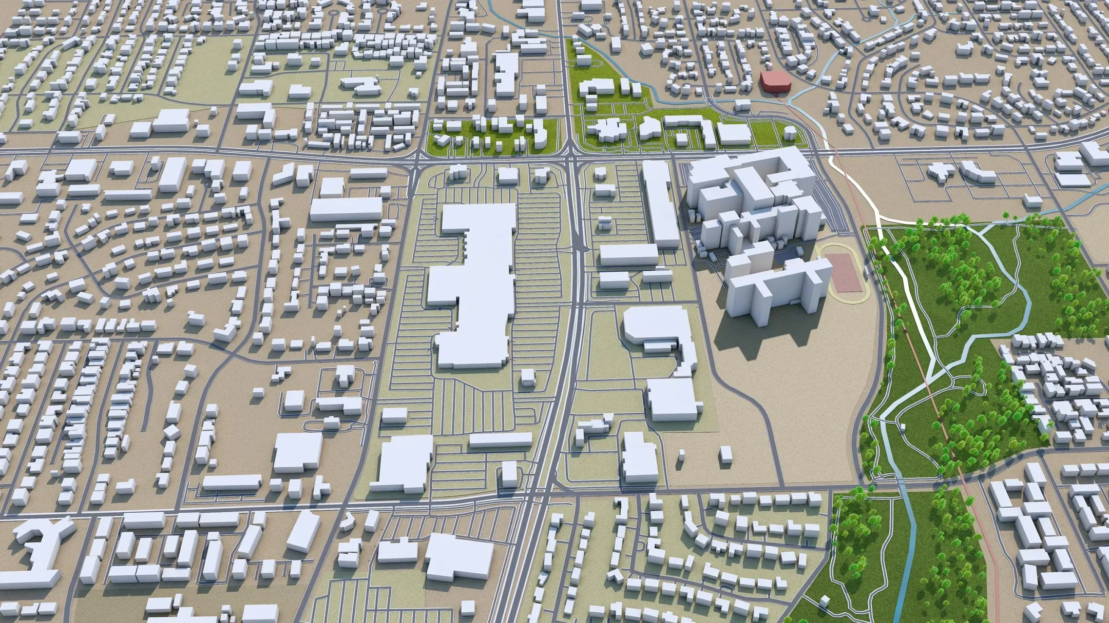 Tyler city Texas USA 3d model 35km