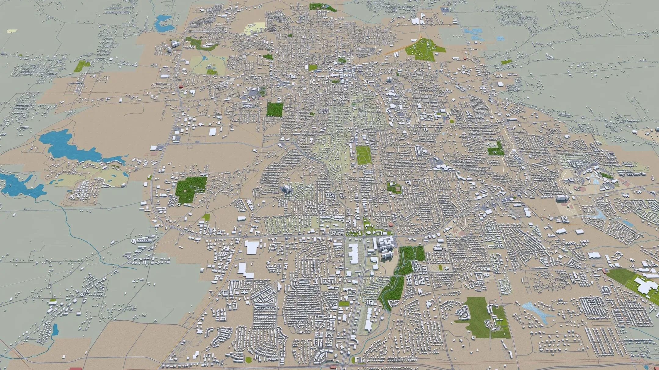 Tyler city Texas USA 3d model 35km