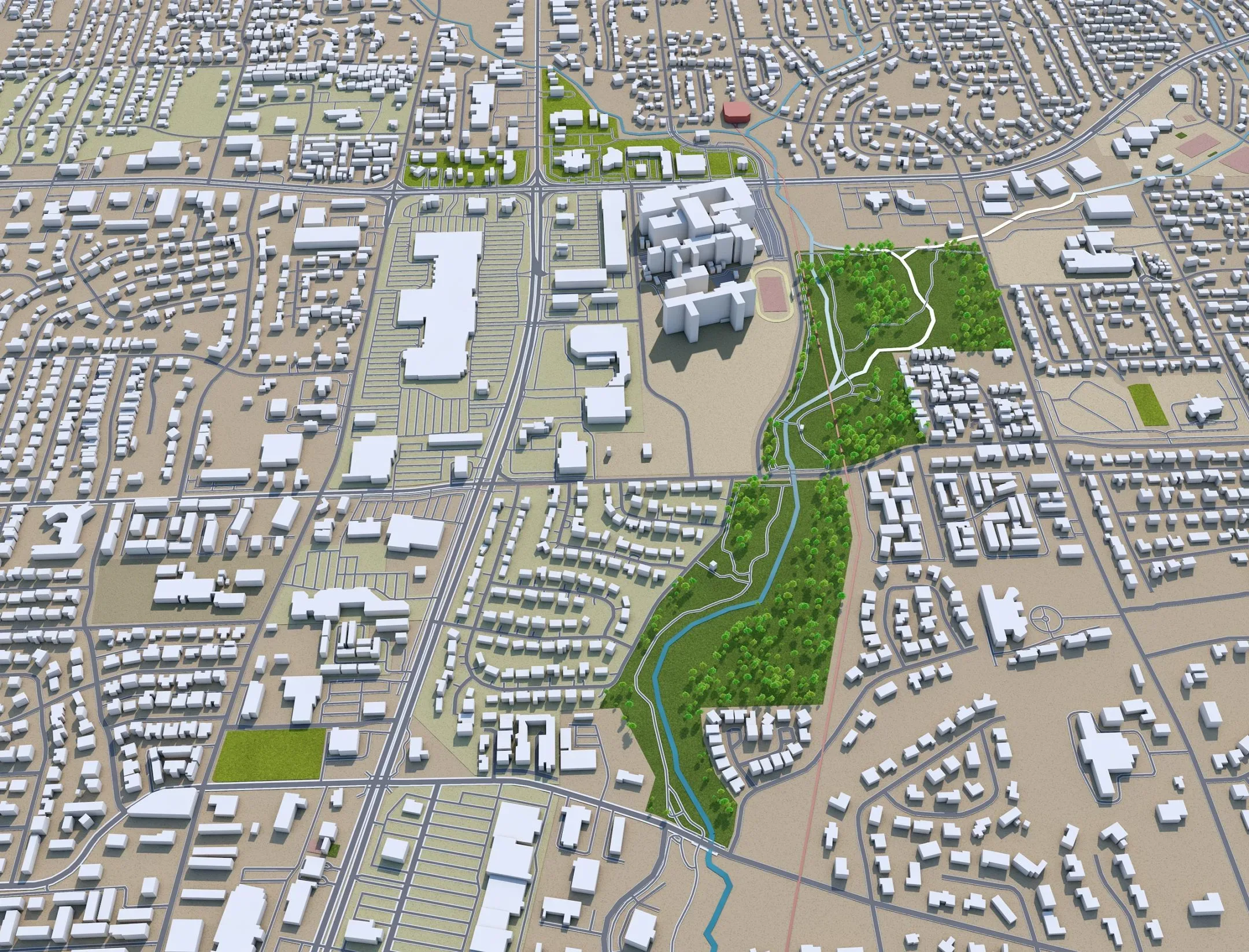 Tyler city Texas USA 3d model 35km