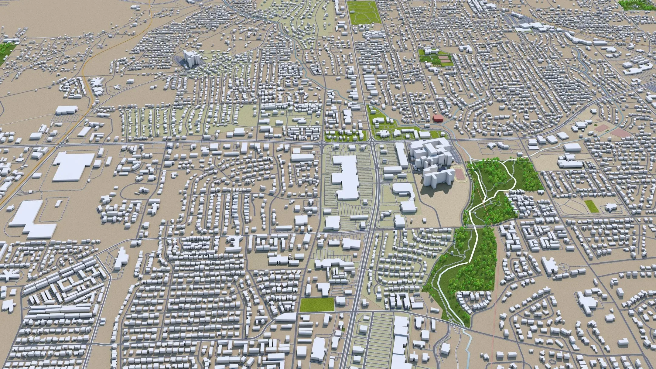 Tyler city Texas USA 3d model 35km