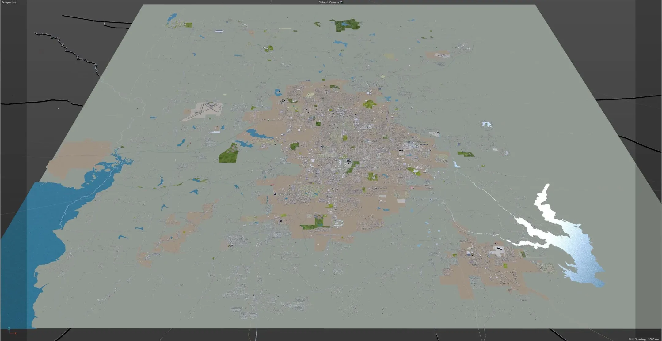 Tyler city Texas USA 3d model 35km