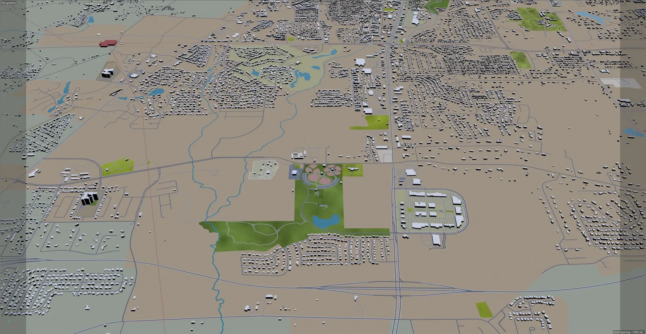 Tyler city Texas USA 3d model 35km