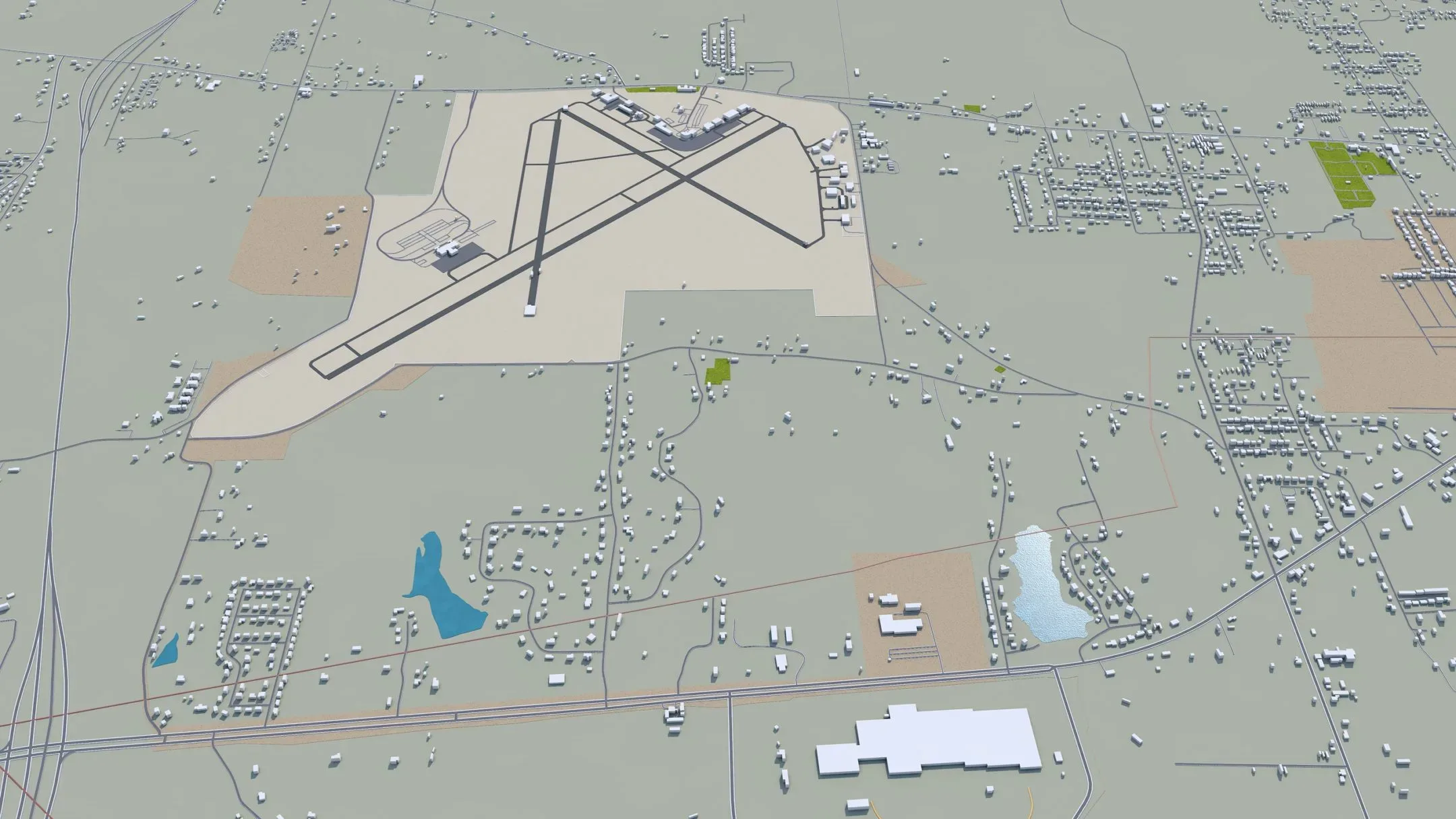 Tyler city Texas USA 3d model 35km