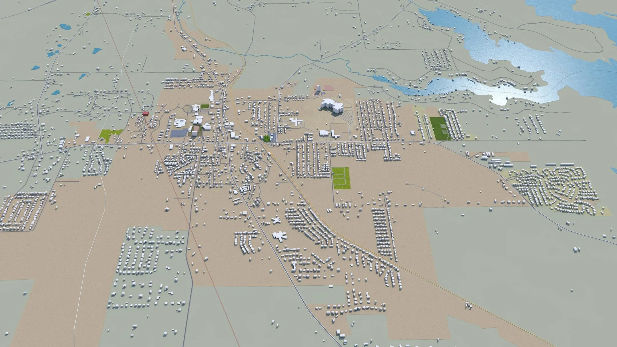 Tyler city Texas USA 3d model 35km