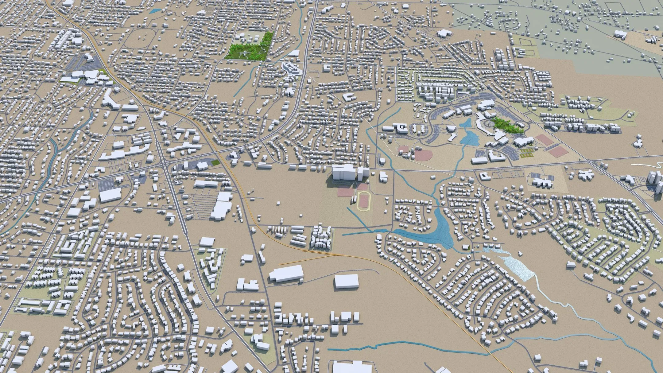 Tyler city Texas USA 3d model 35km