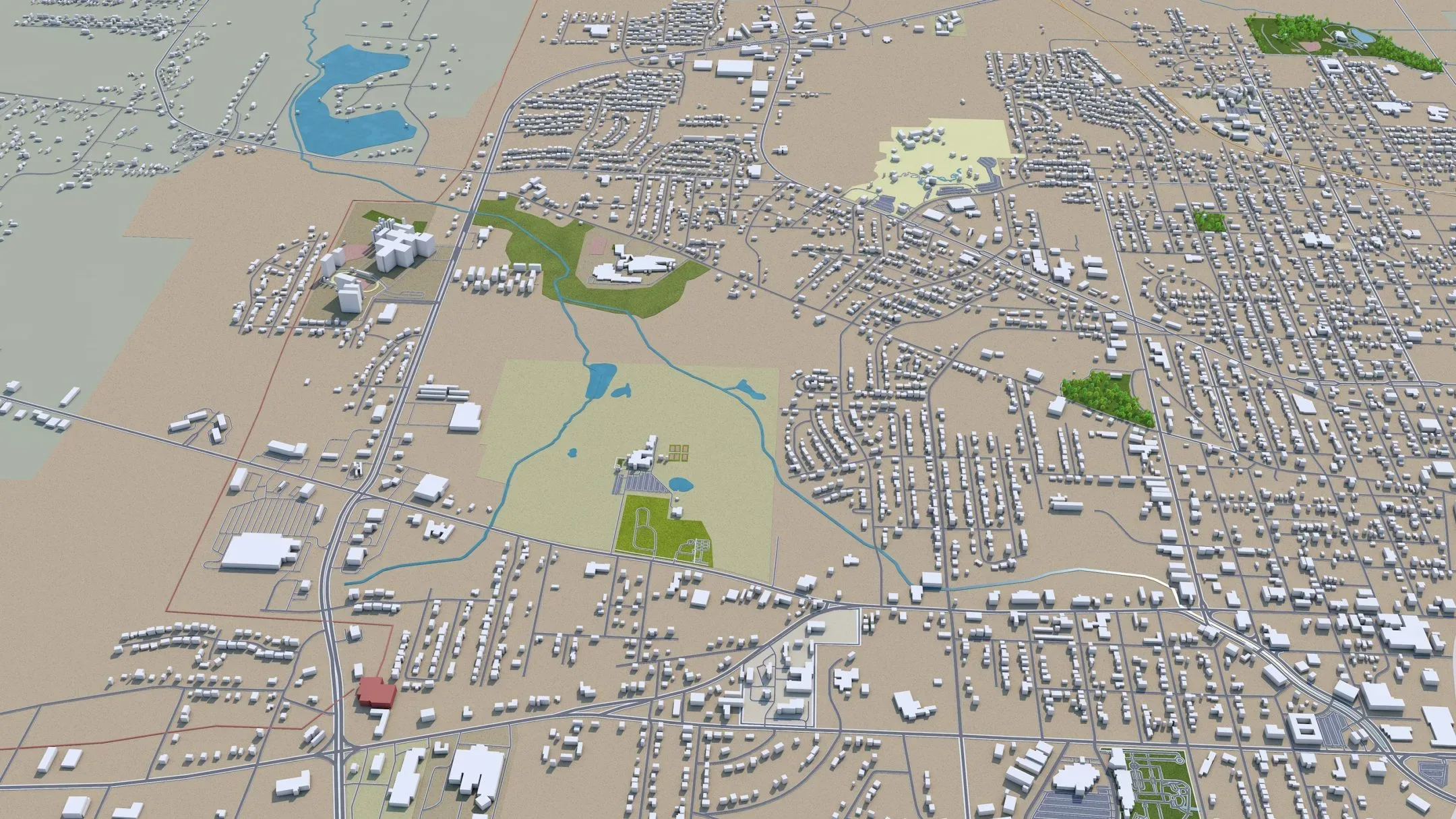 Tyler city Texas USA 3d model 35km