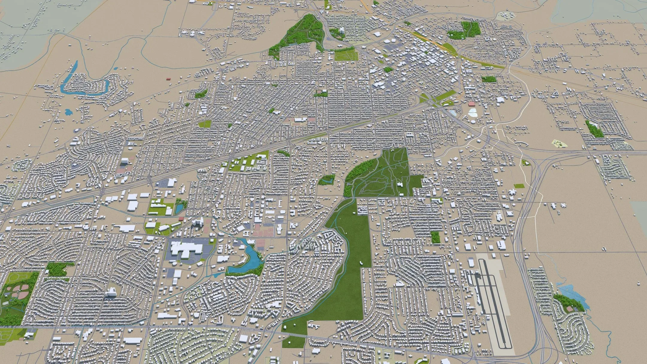 Wichita Falls city Texas USA 3d model 30km