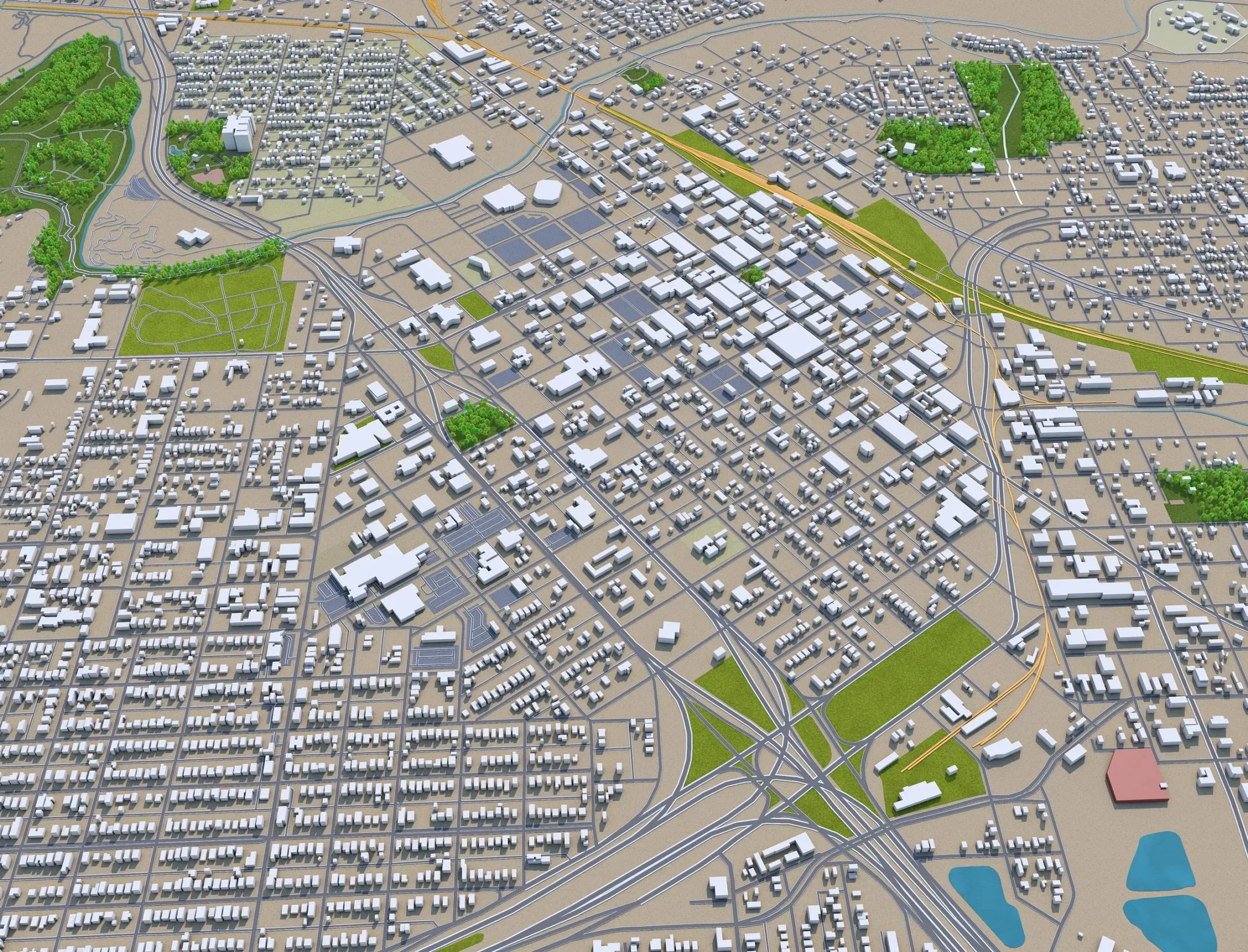 Wichita Falls city Texas USA 3d model 30km