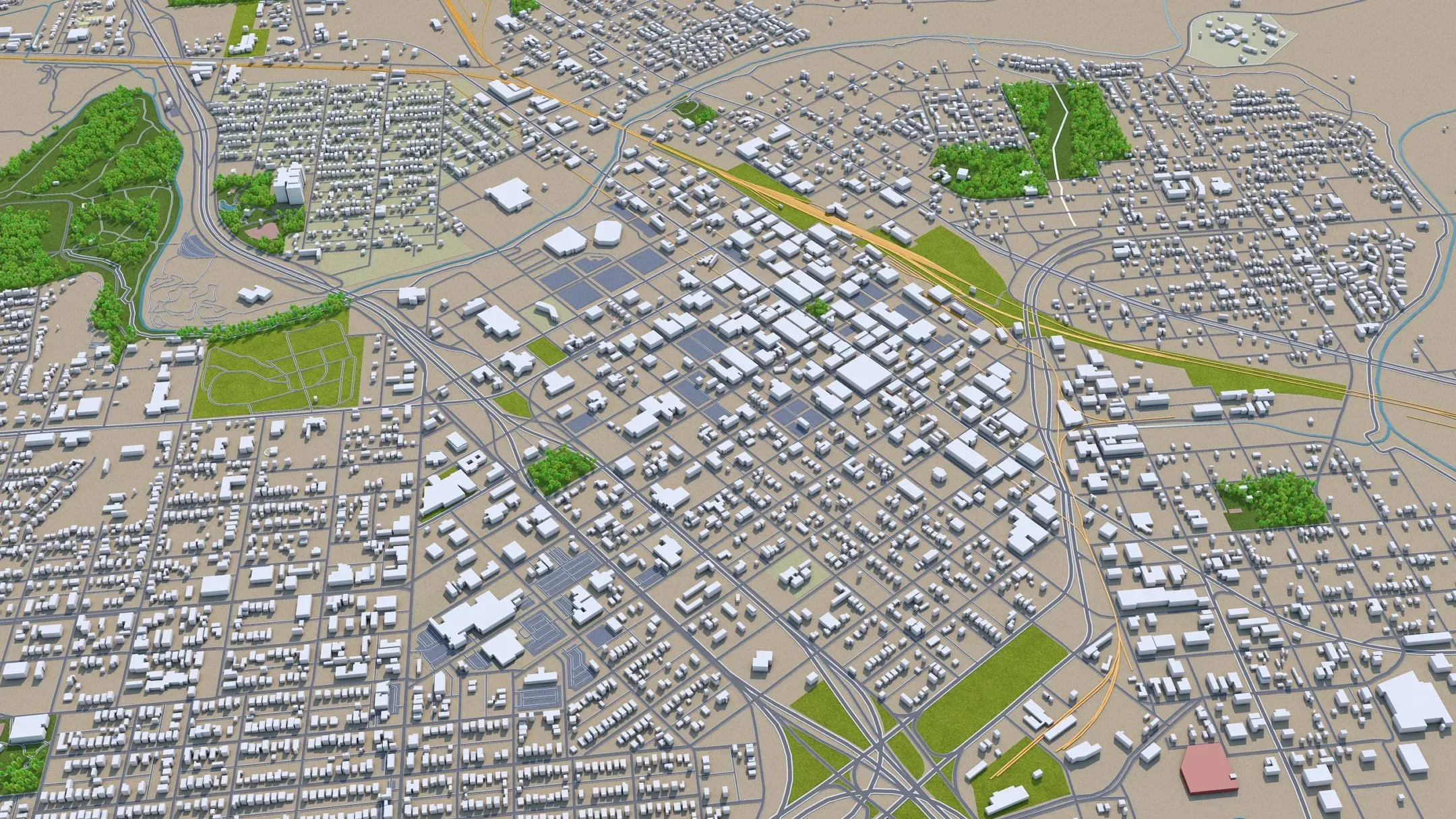 Wichita Falls city Texas USA 3d model 30km