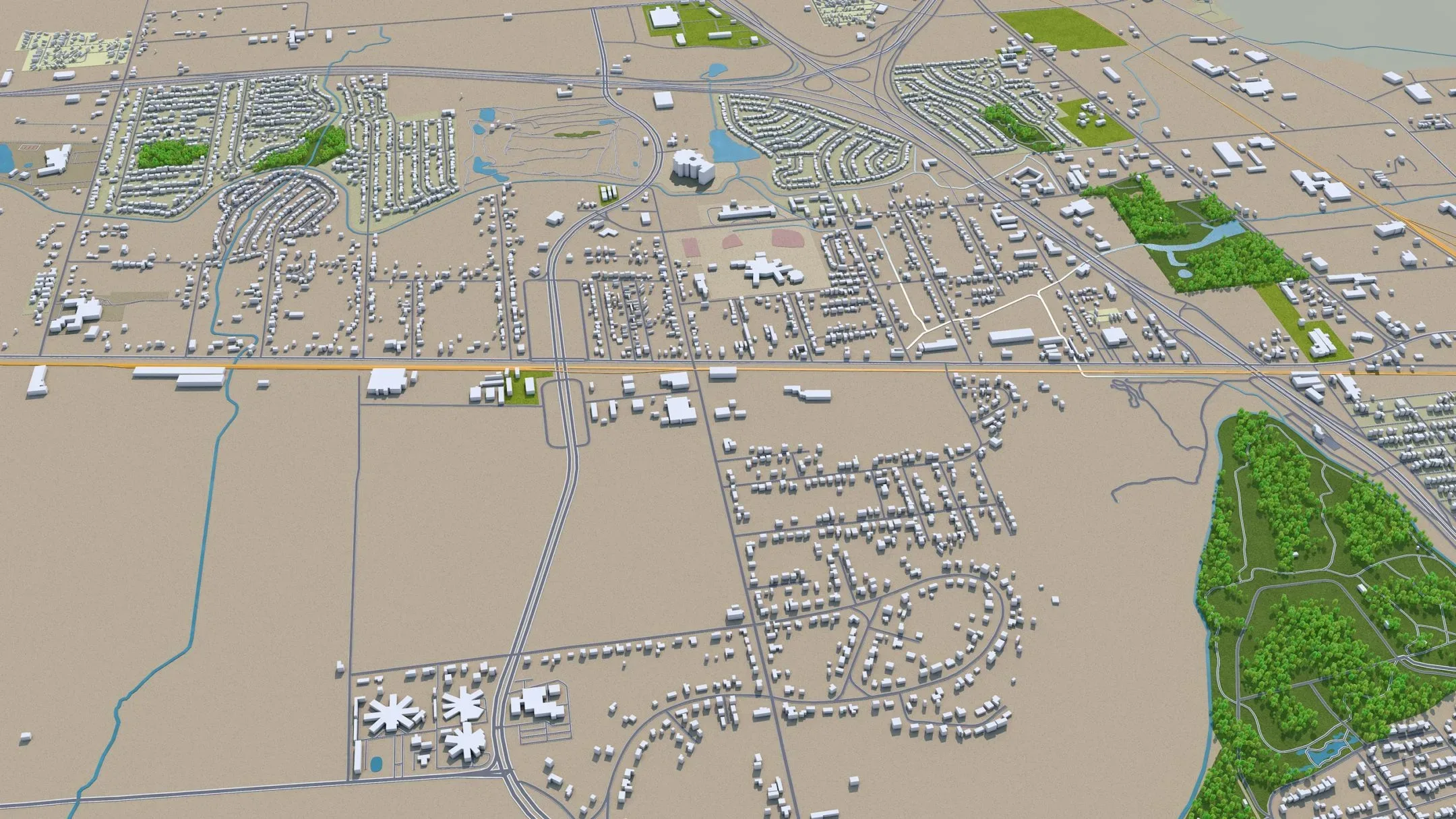 Wichita Falls city Texas USA 3d model 30km