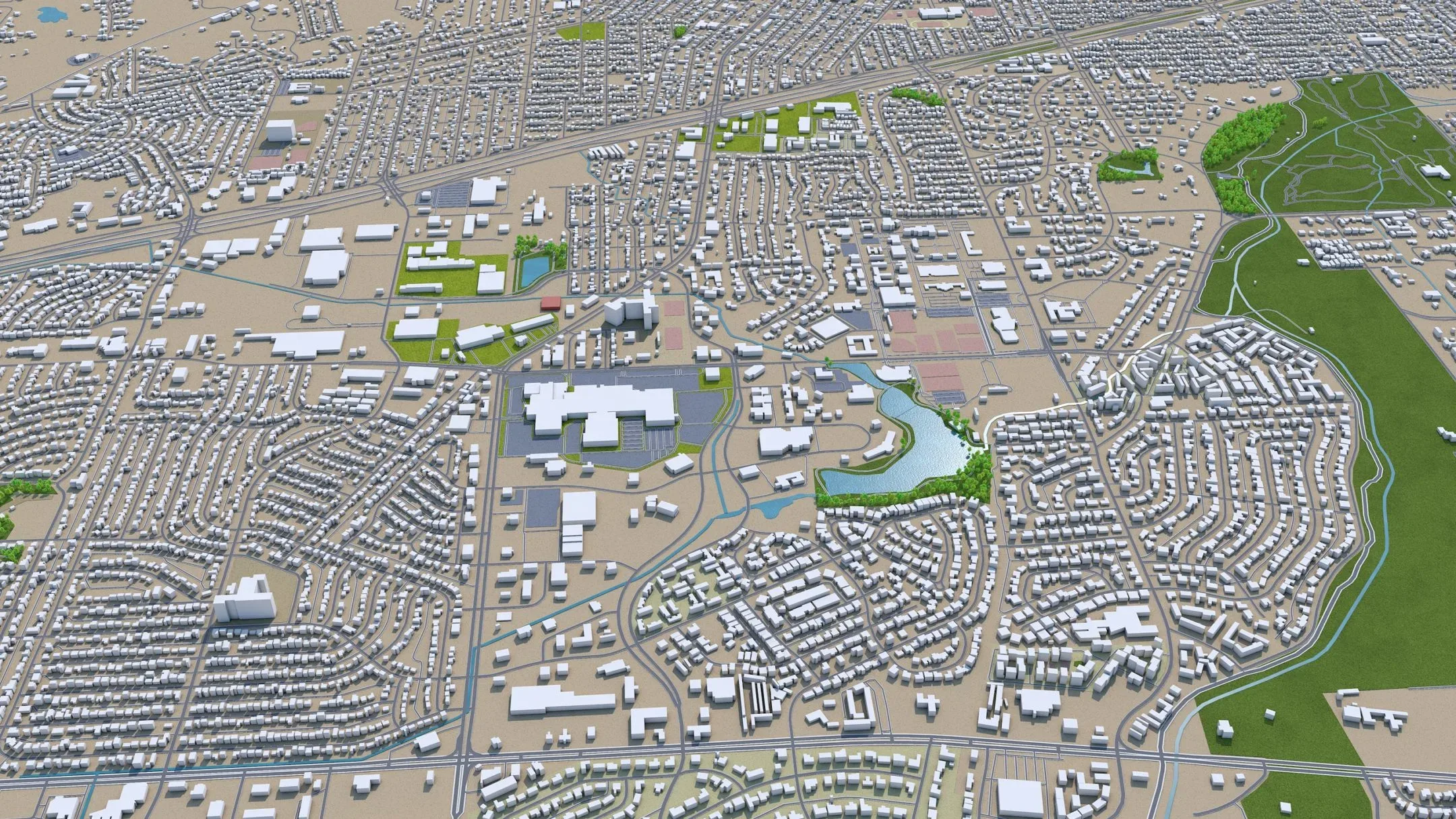 Wichita Falls city Texas USA 3d model 30km