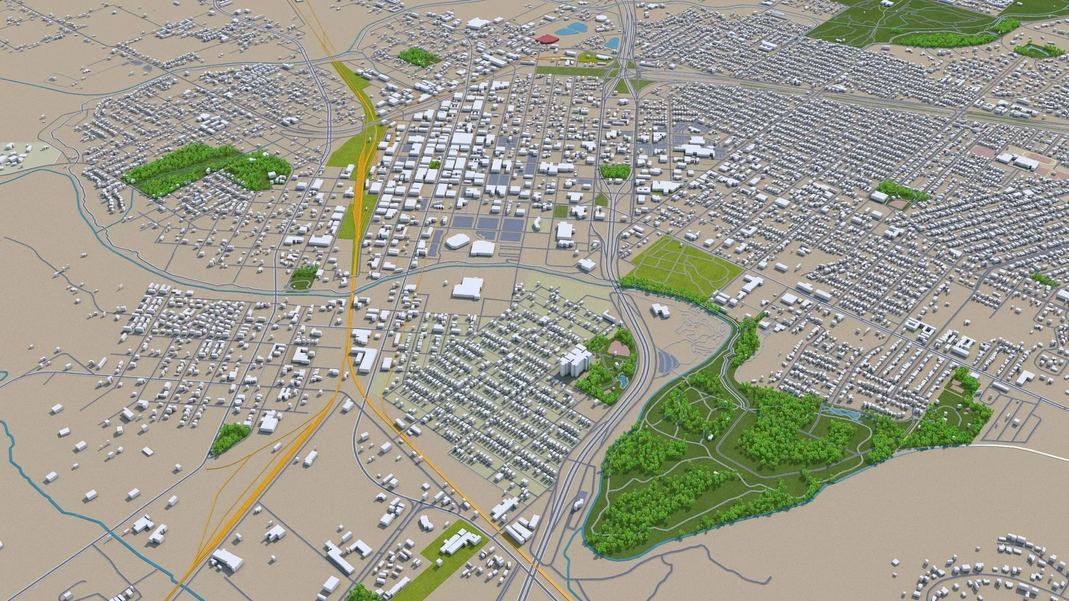 Wichita Falls city Texas USA 3d model 30km