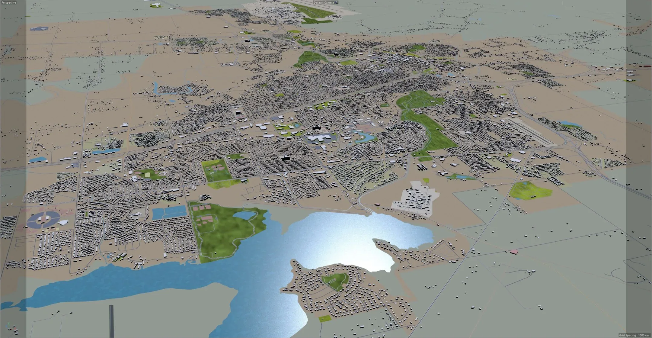 Wichita Falls city Texas USA 3d model 30km