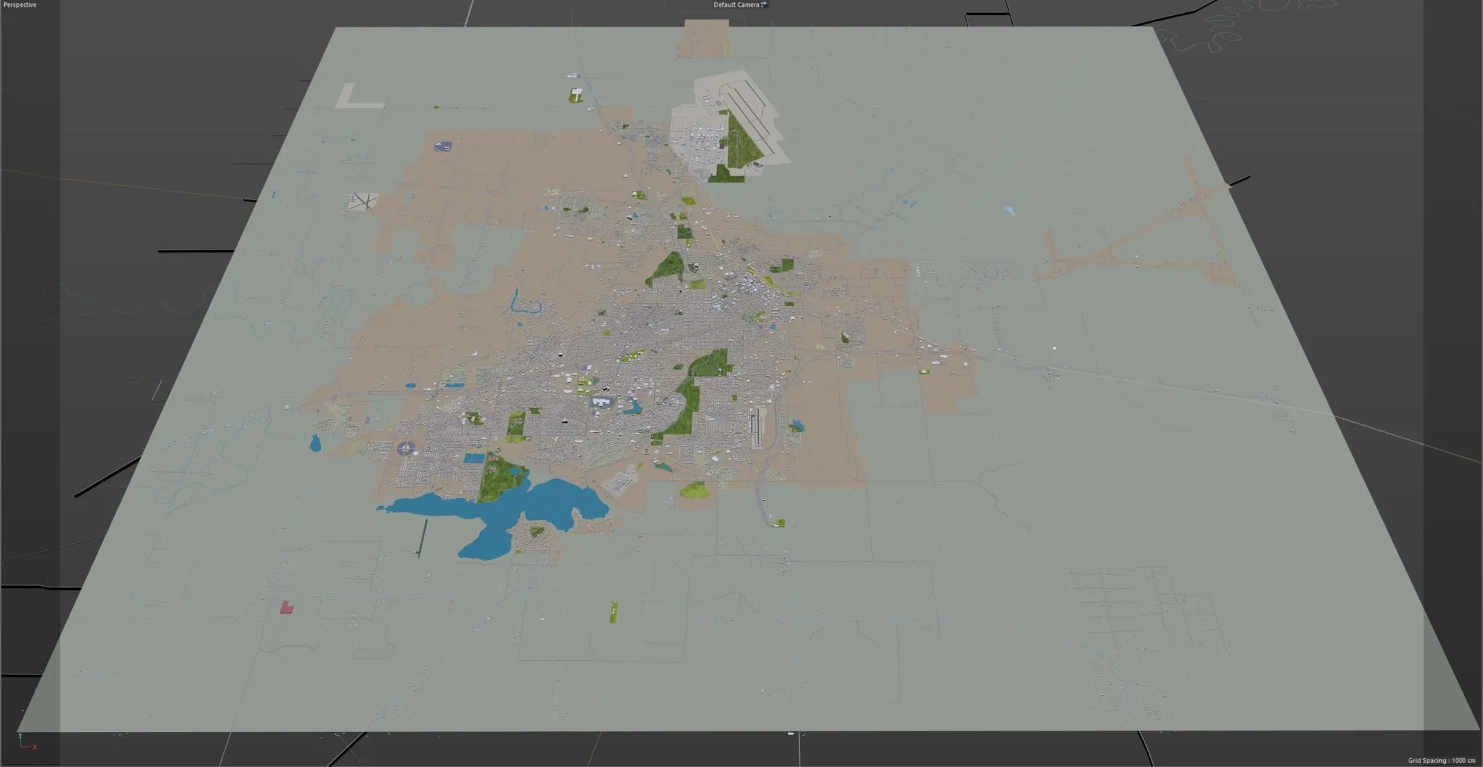 Wichita Falls city Texas USA 3d model 30km