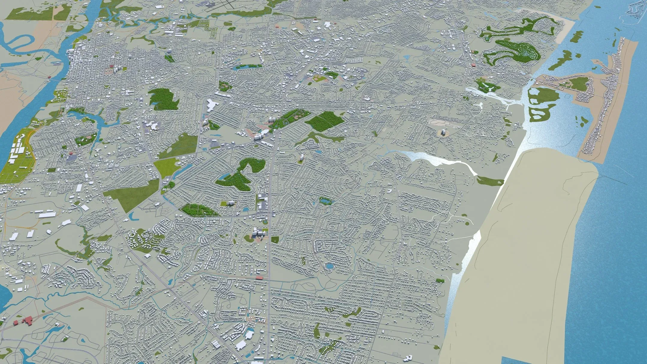 Wilmington city North Carolina USA 3d model 25km
