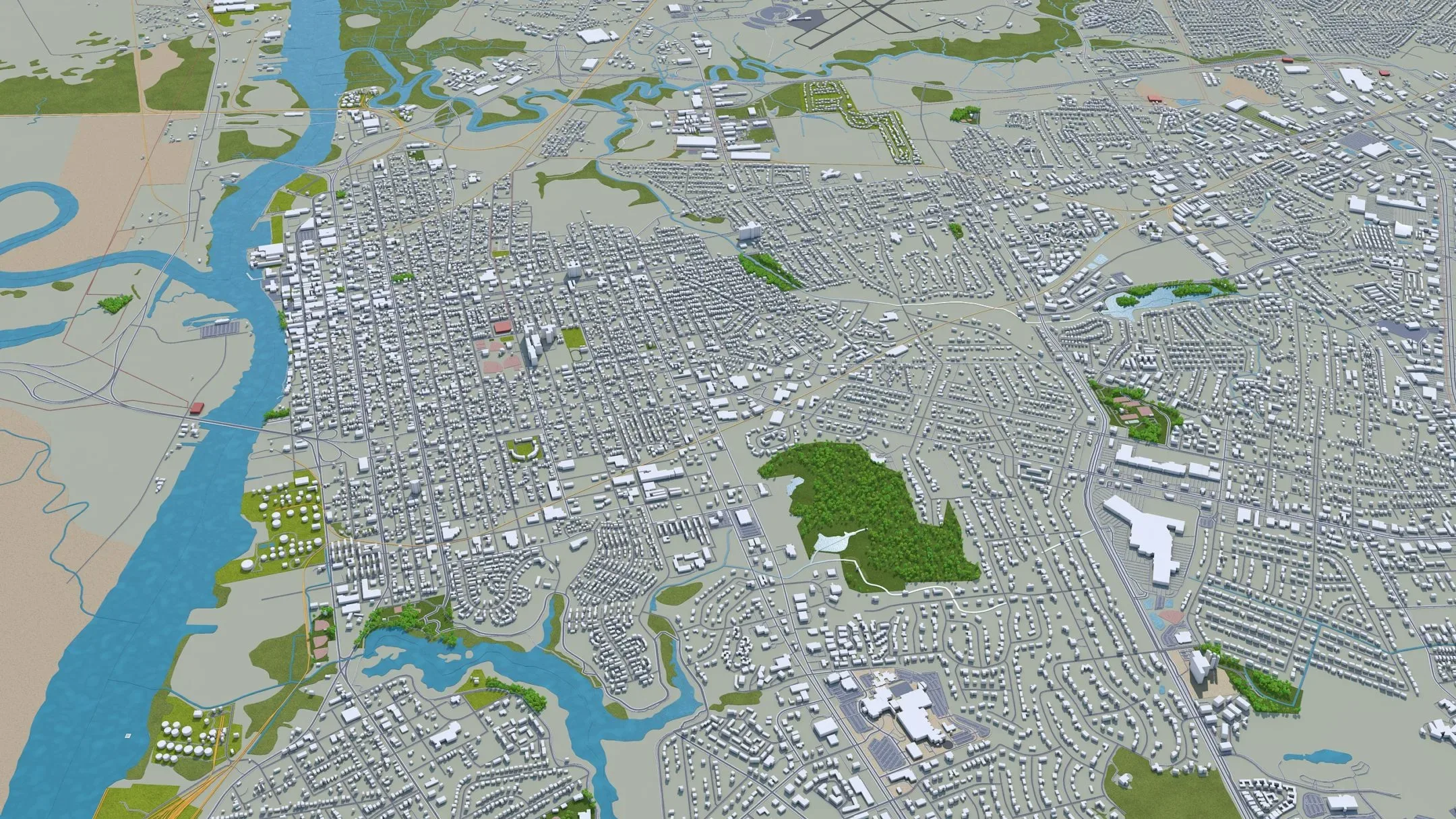 Wilmington city North Carolina USA 3d model 25km