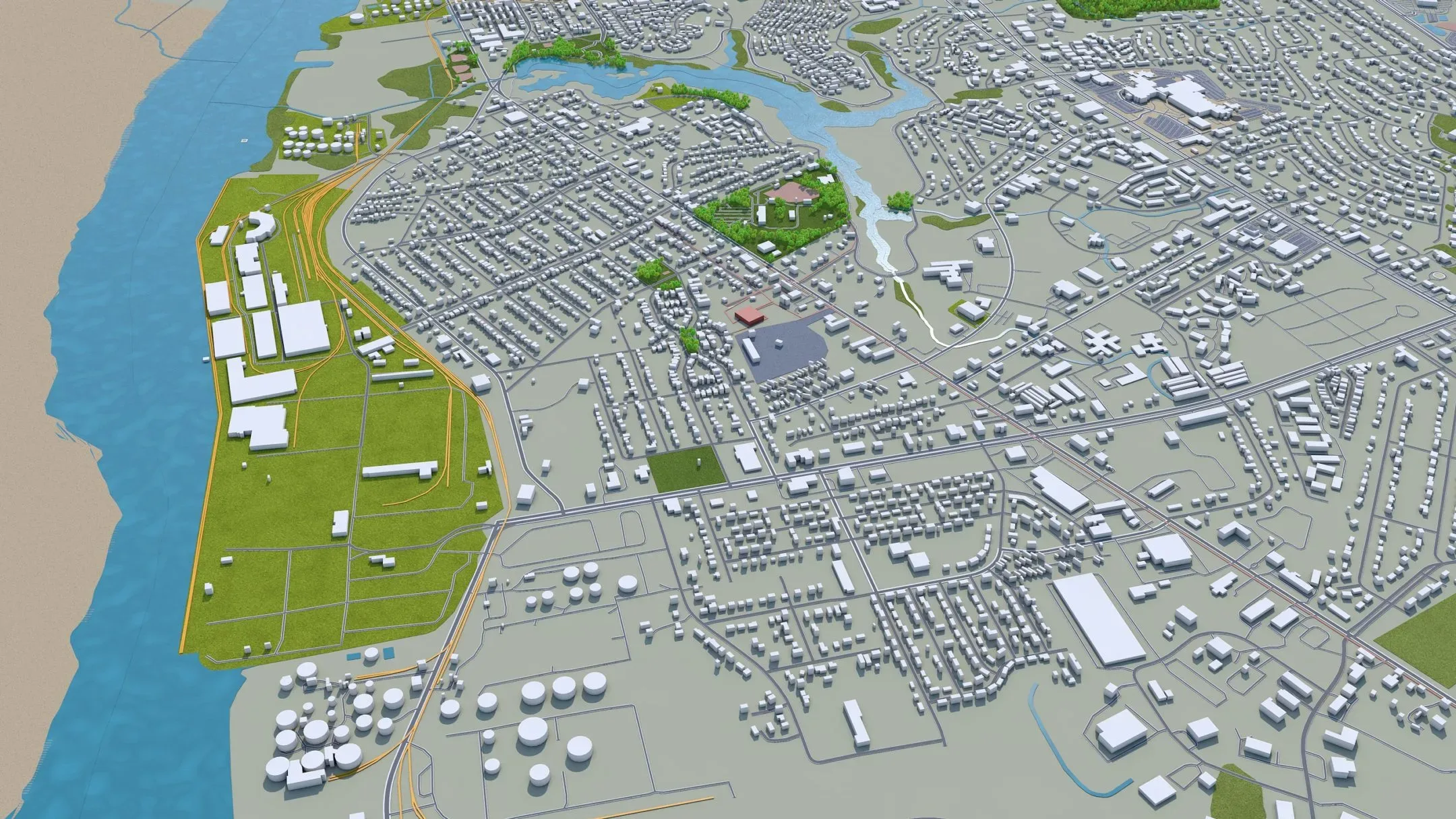 Wilmington city North Carolina USA 3d model 25km
