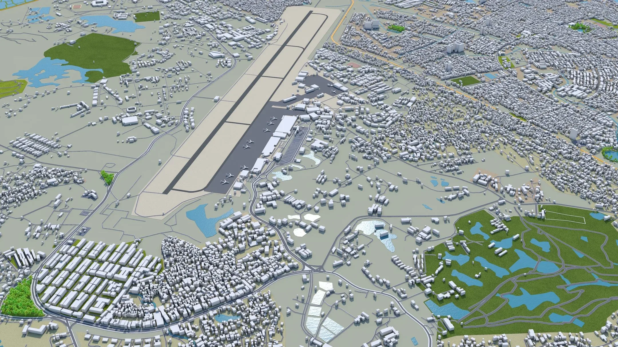 Yangon city Myanmar 3d model 60km