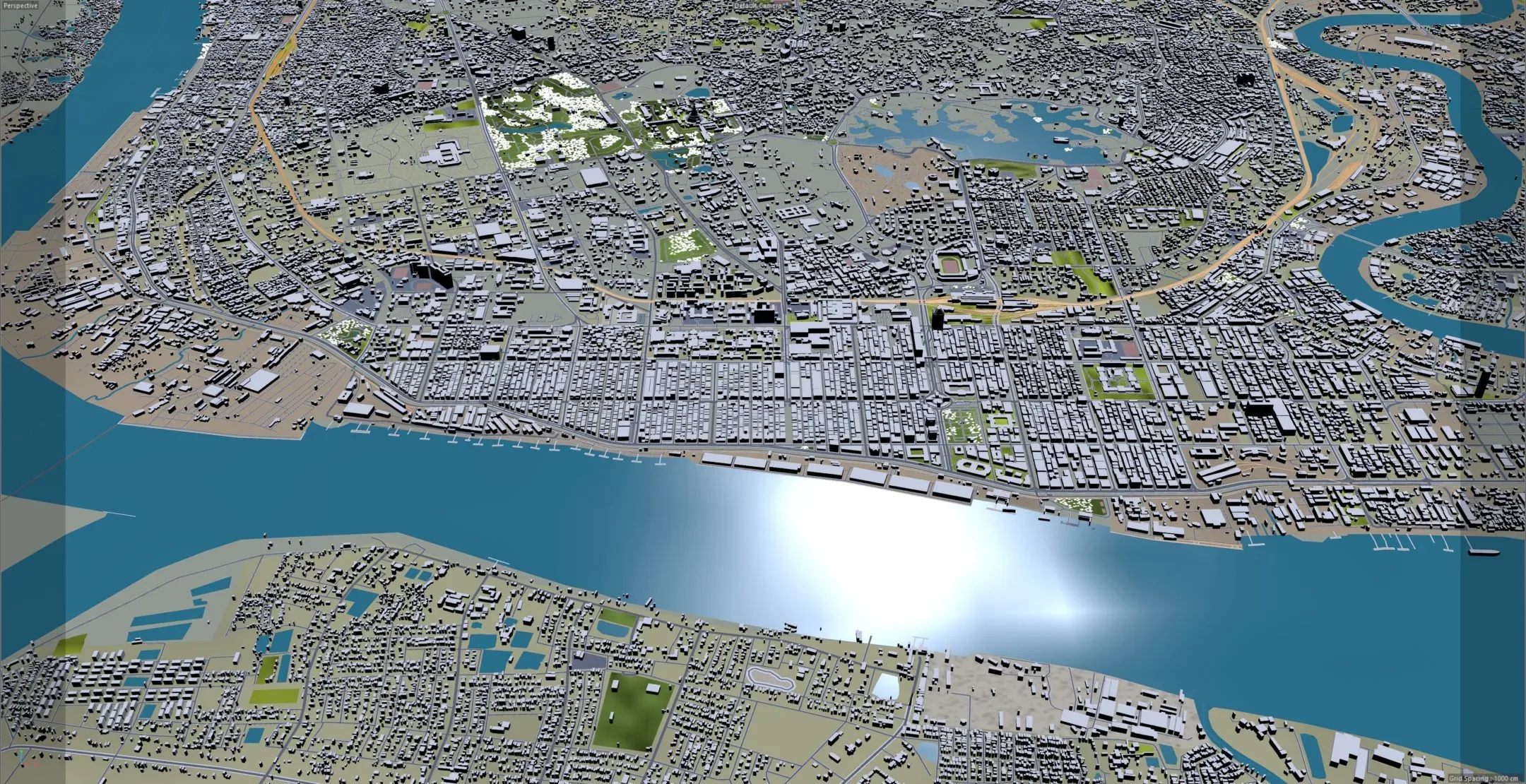 Yangon city Myanmar 3d model 60km