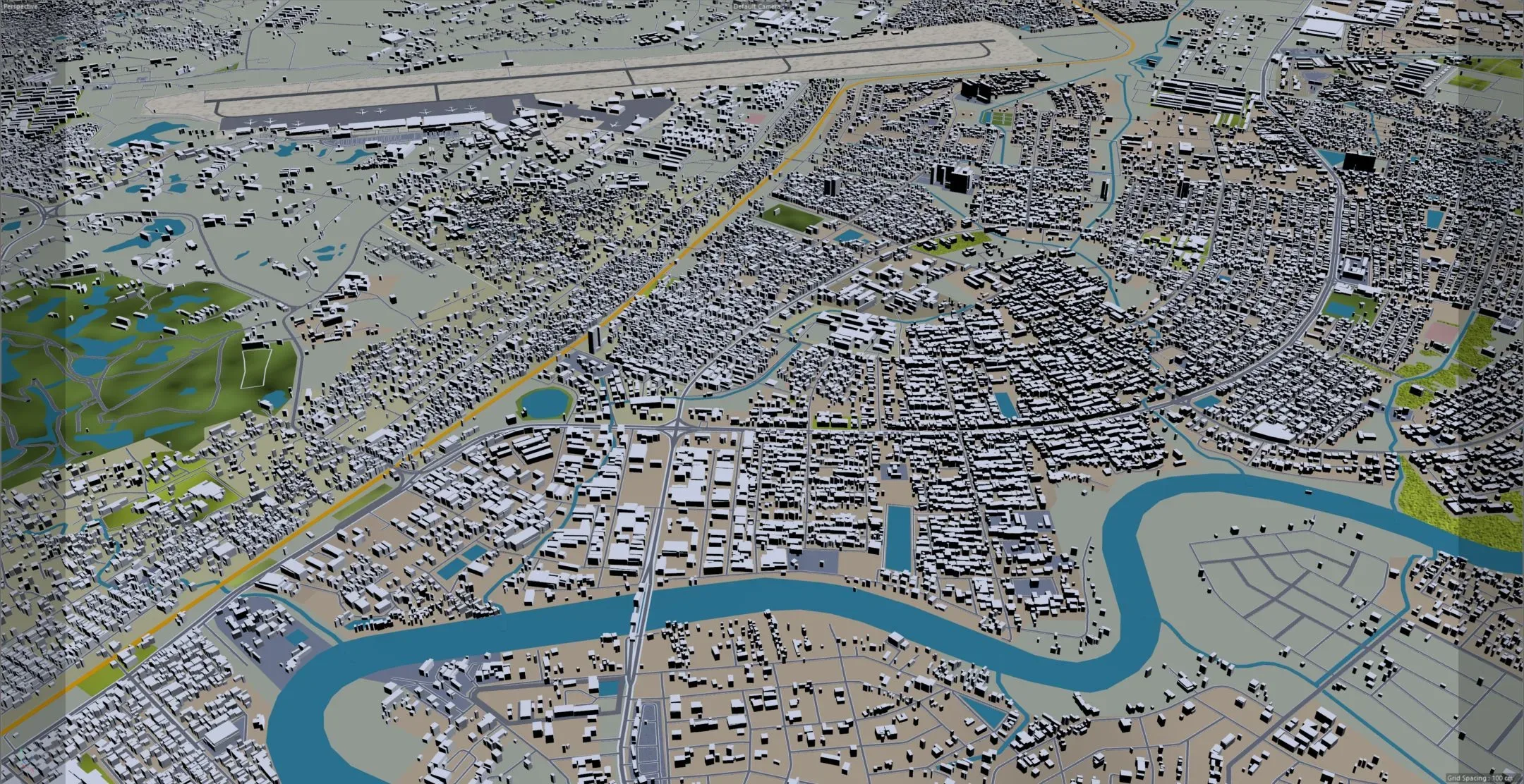 Yangon city Myanmar 3d model 60km