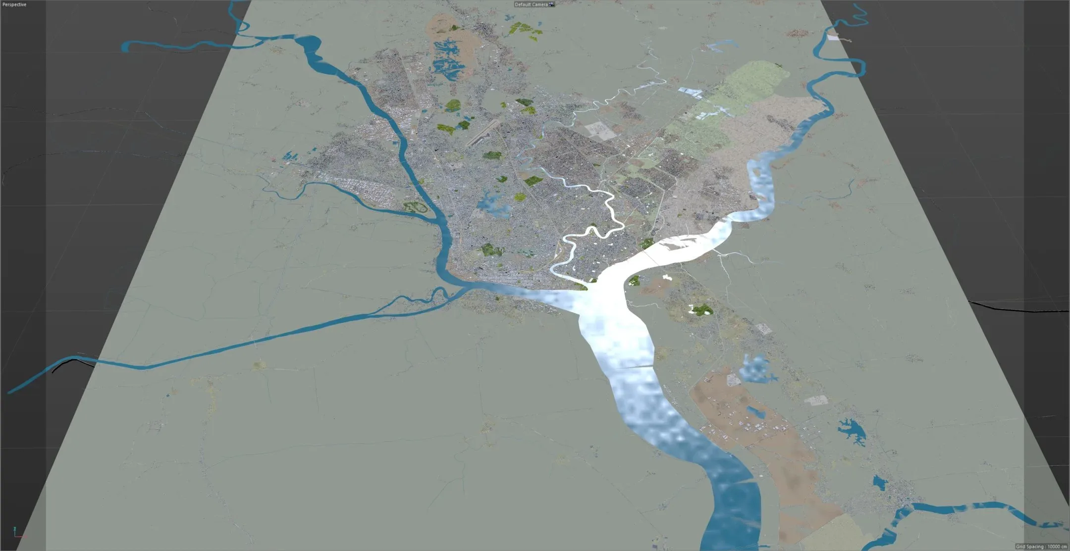 Yangon city Myanmar 3d model 60km