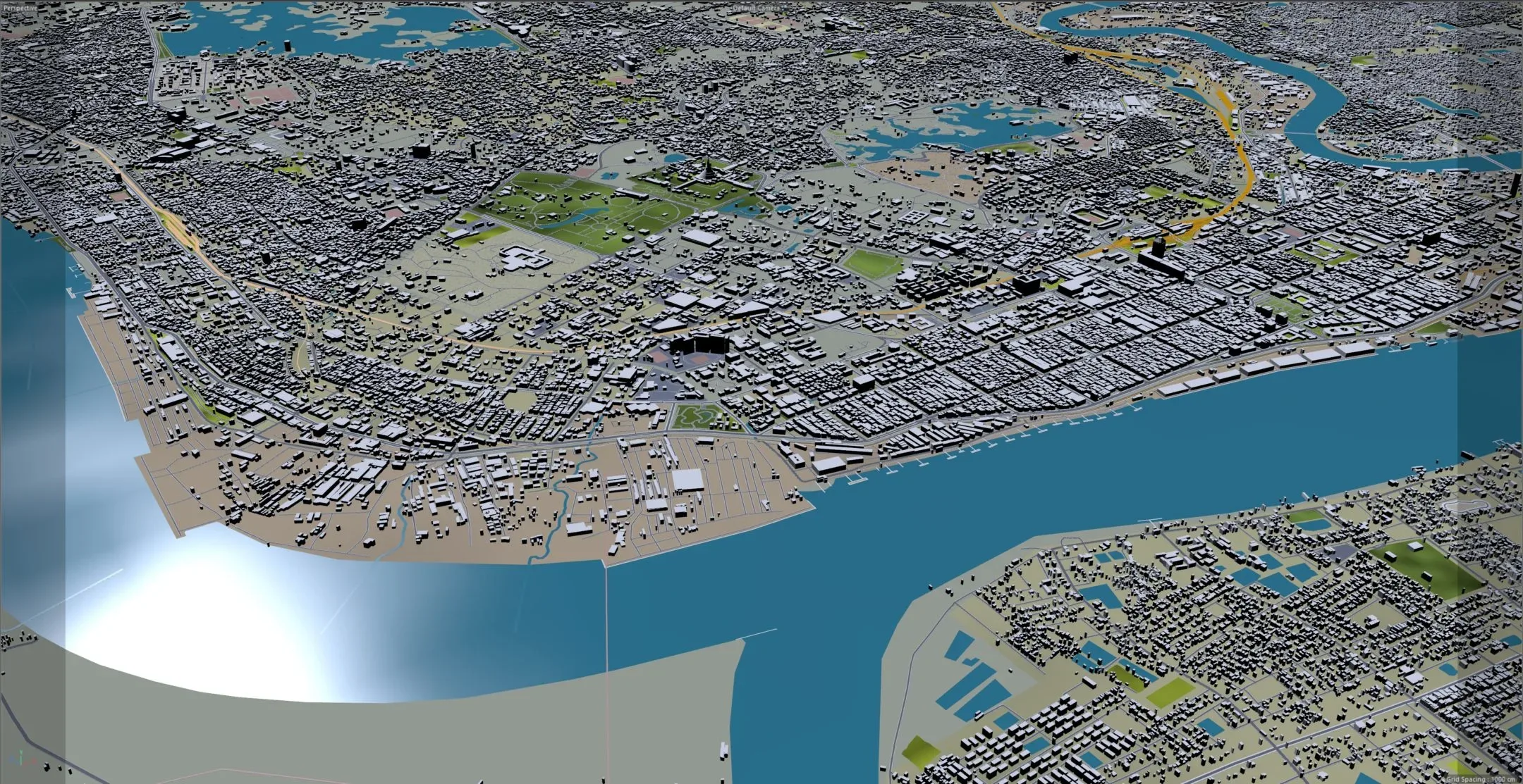 Yangon city Myanmar 3d model 60km