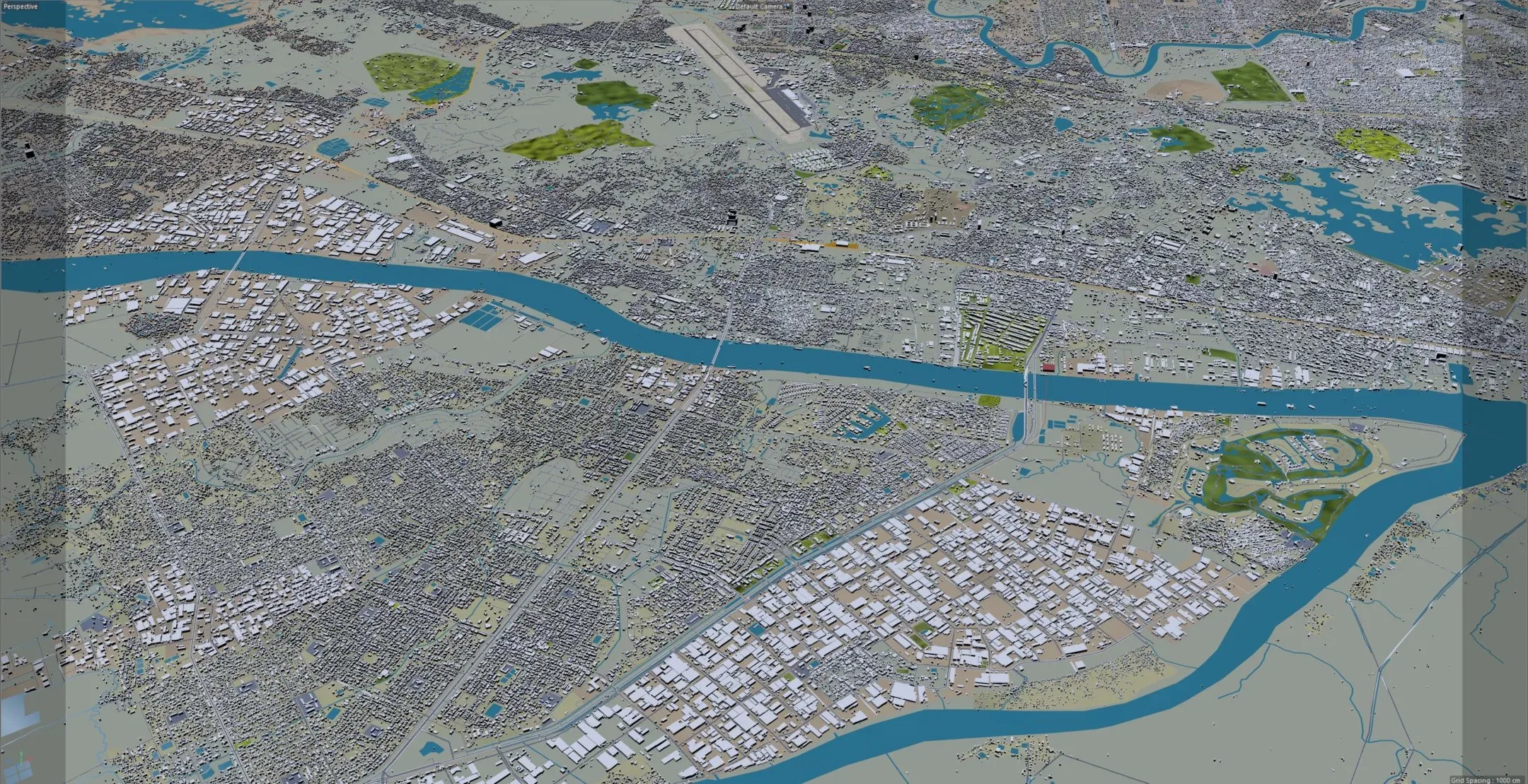 Yangon city Myanmar 3d model 60km