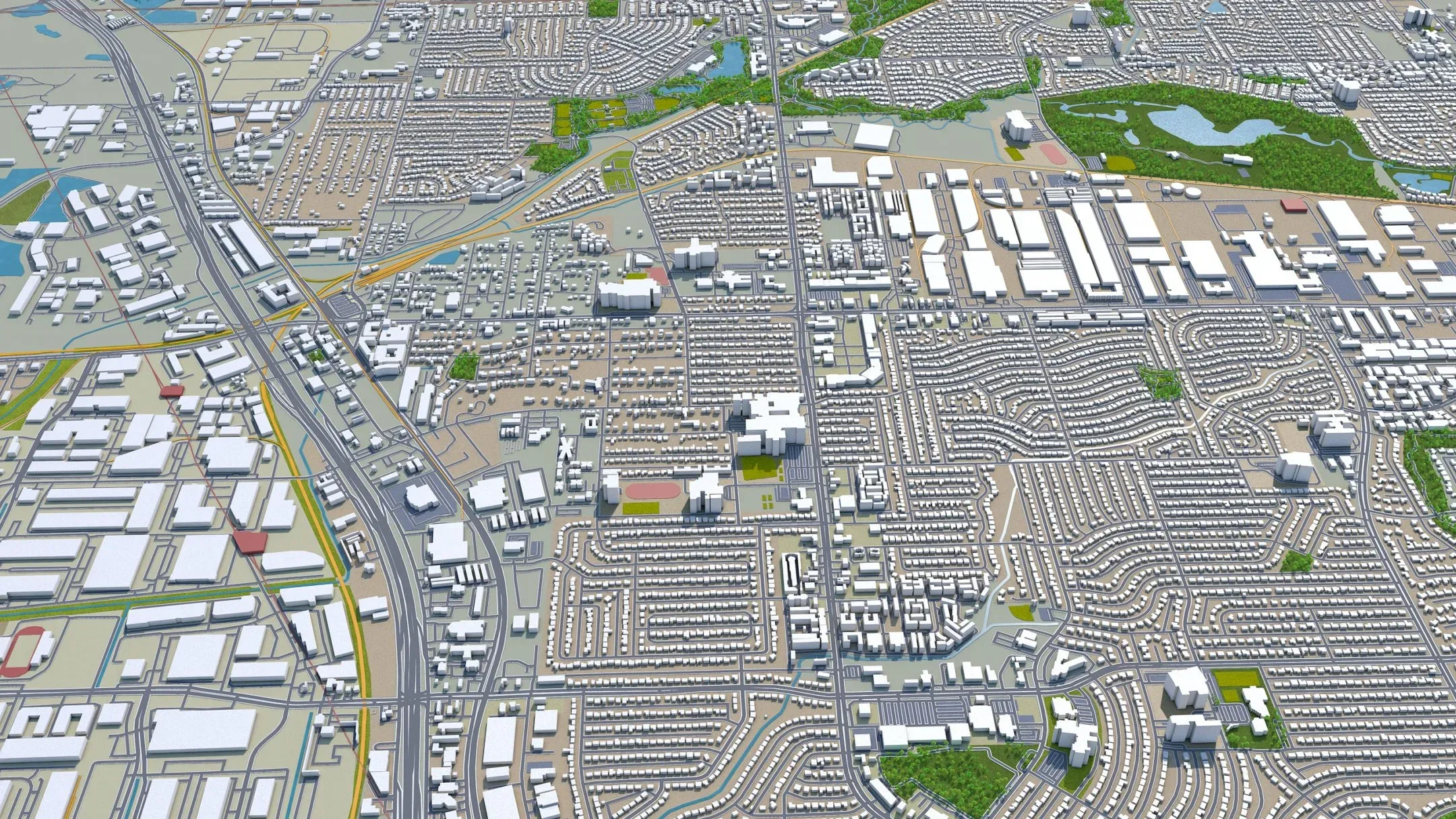 Carrollton city Texas USA 3d model 25km