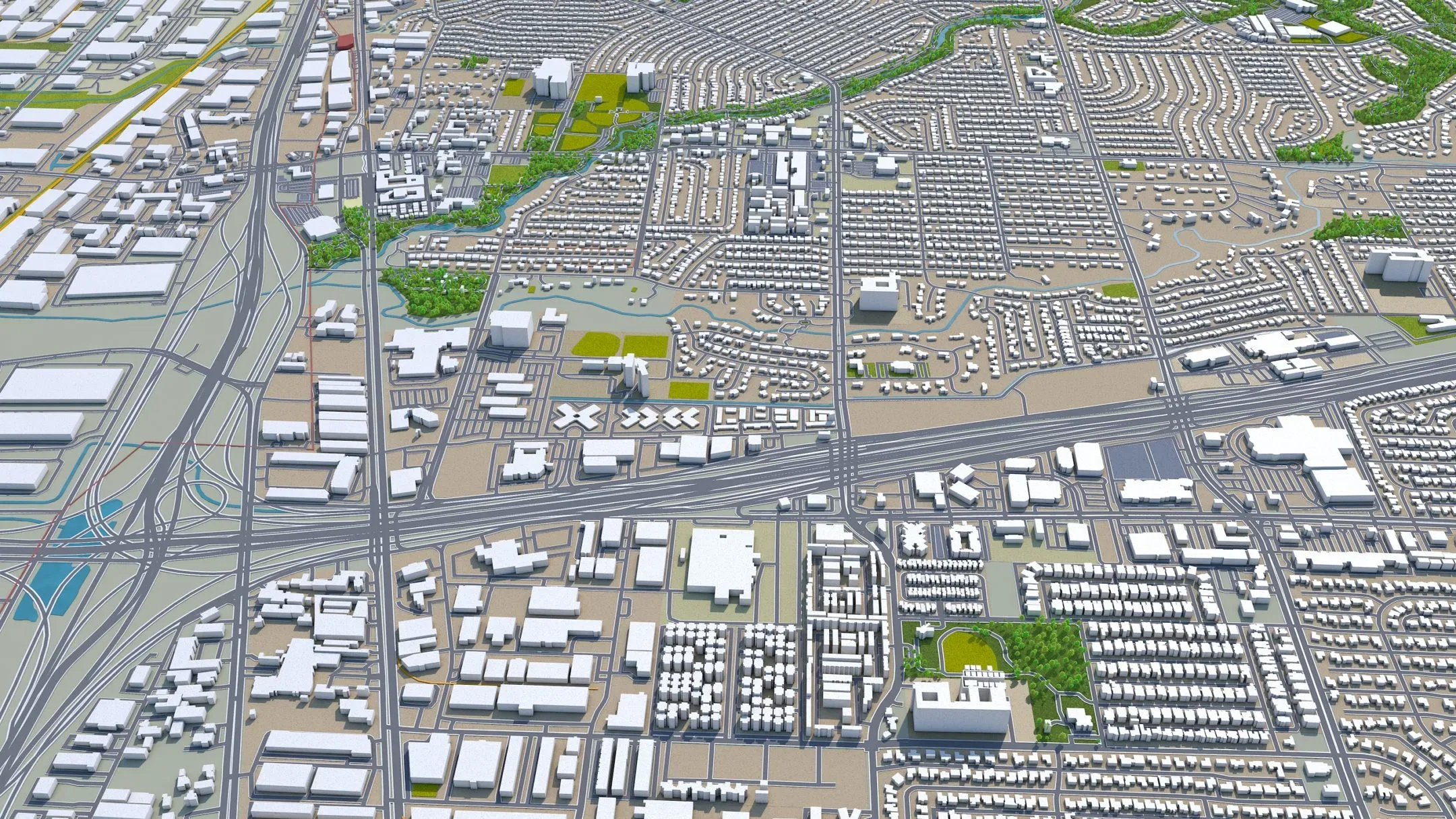 Carrollton city Texas USA 3d model 25km