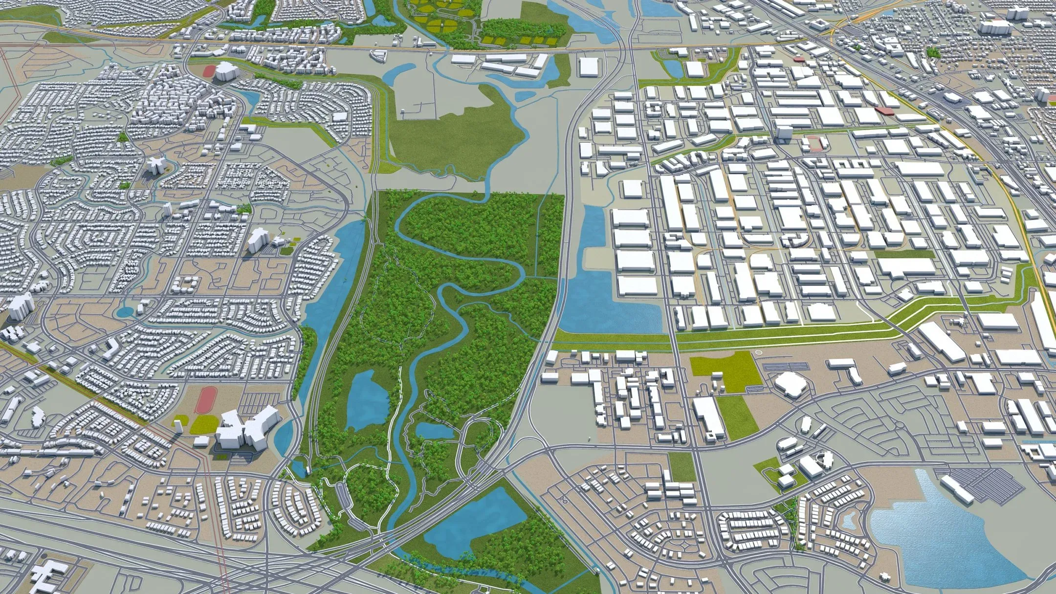 Carrollton city Texas USA 3d model 25km